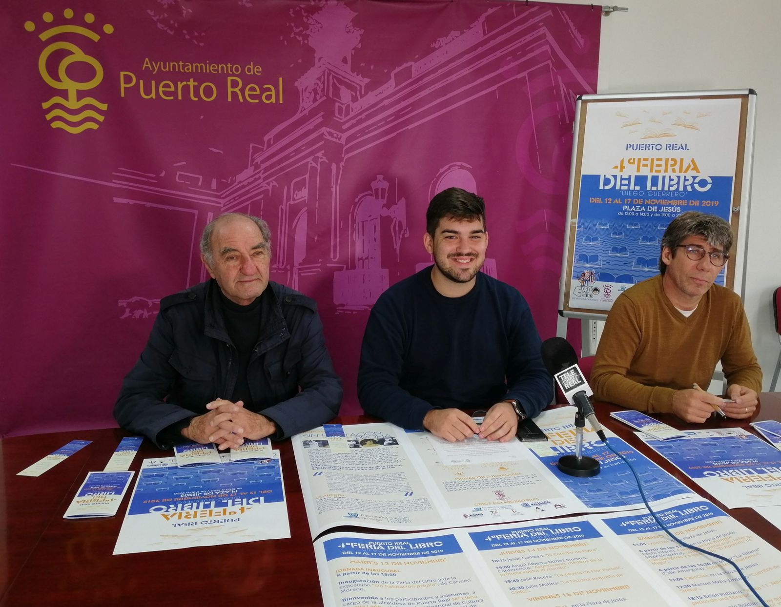 Francisco Pérez Aguilar, Alfredo Fernández y Pepe Garrido, durante la presentación de la Feria.