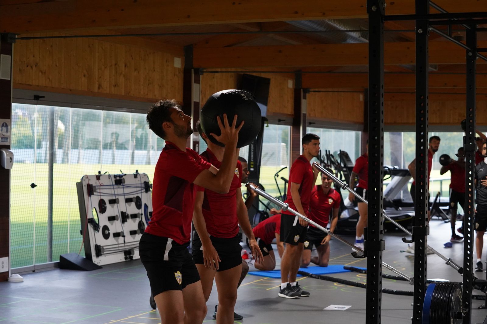 Imágenes del entrenamiento matinal de la UDA de este martes