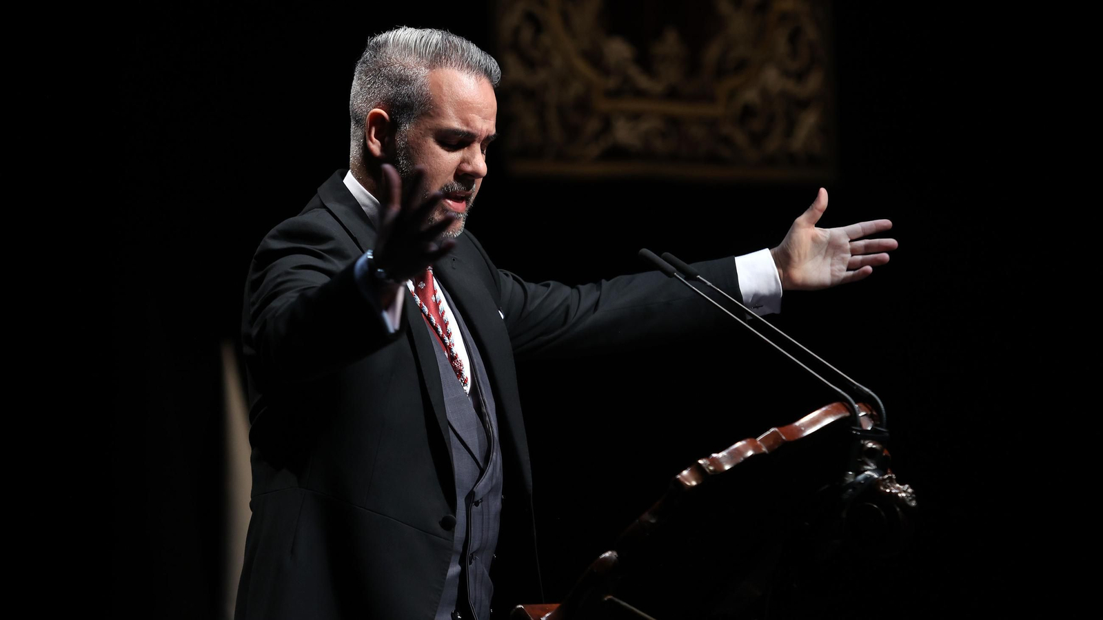 Imágenes de David Puerto en su pregón de Semana Santa 2025 en Jerez