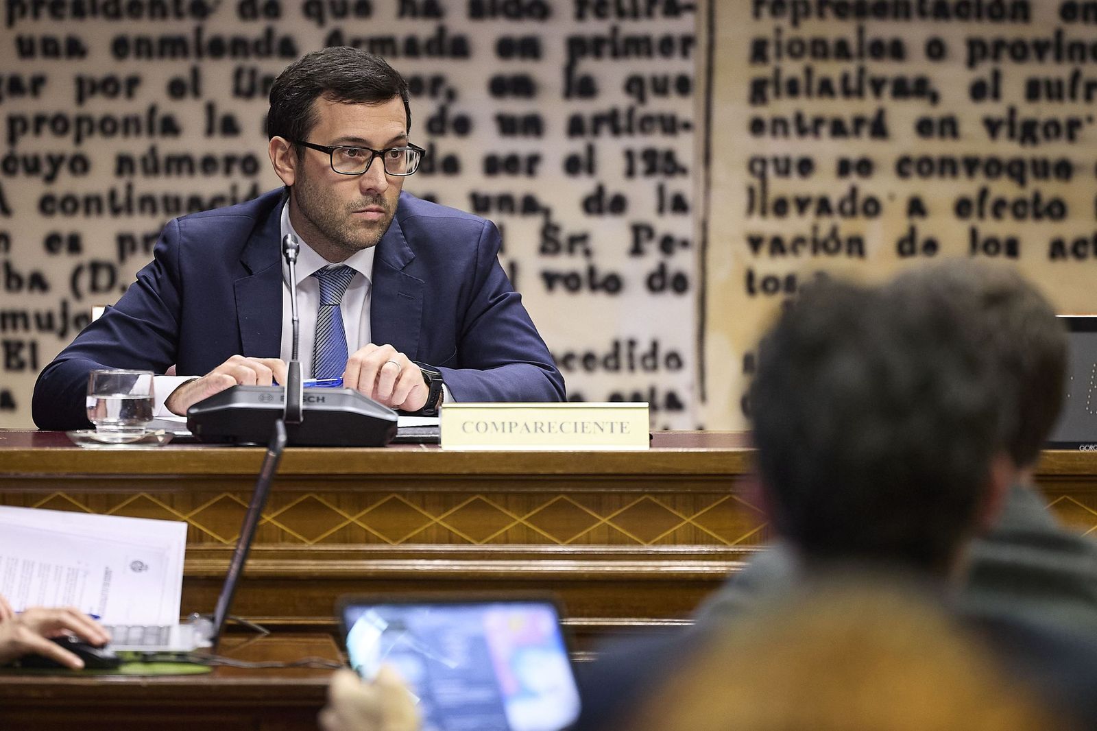 El presidente de AEGE, durante su intervención en la Comisión sobre el apagón en el Senado.