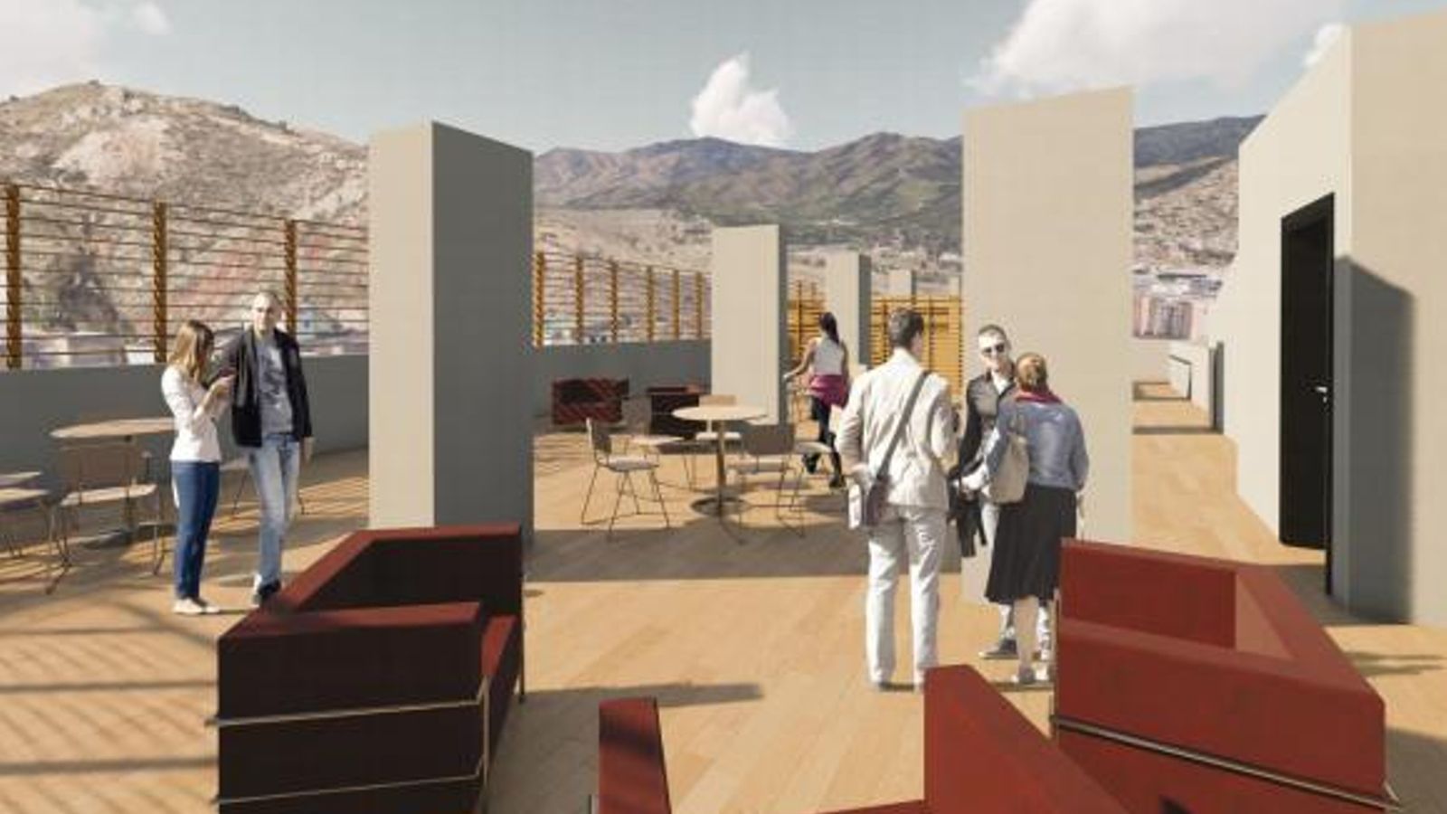 Imagen de la terraza del edificio. Imagen de la terraza del edificio.