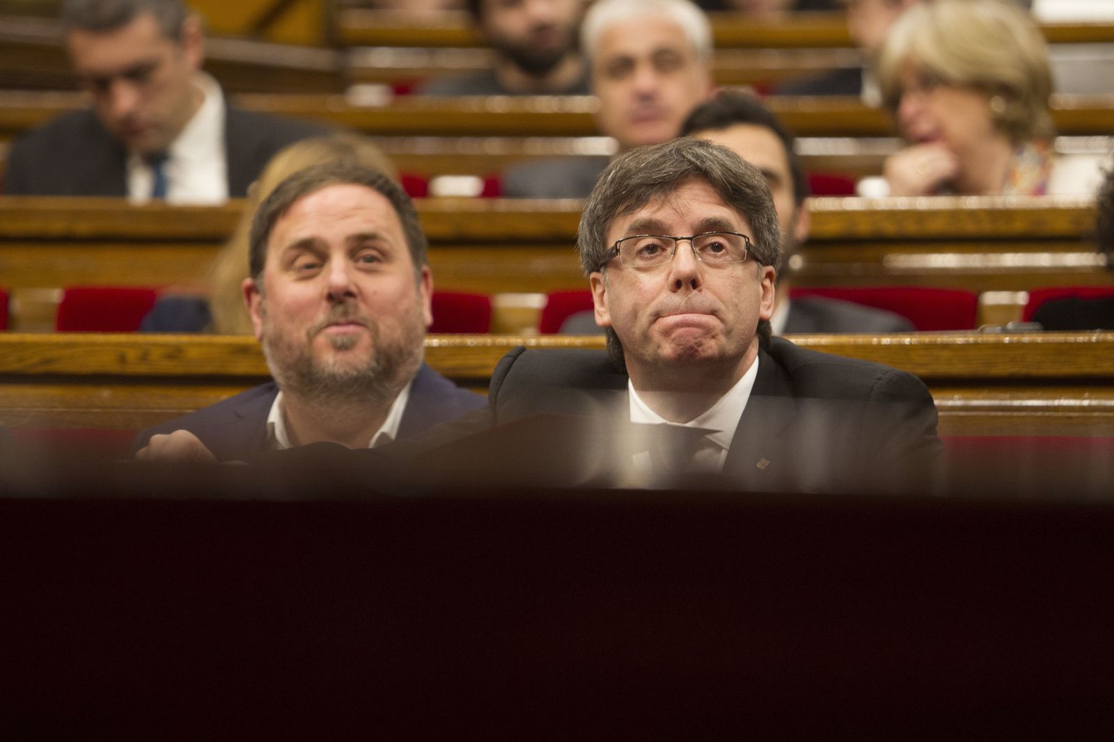 Puigdemont y Junqueras, en la Sesión de Control del 'Parlament'.