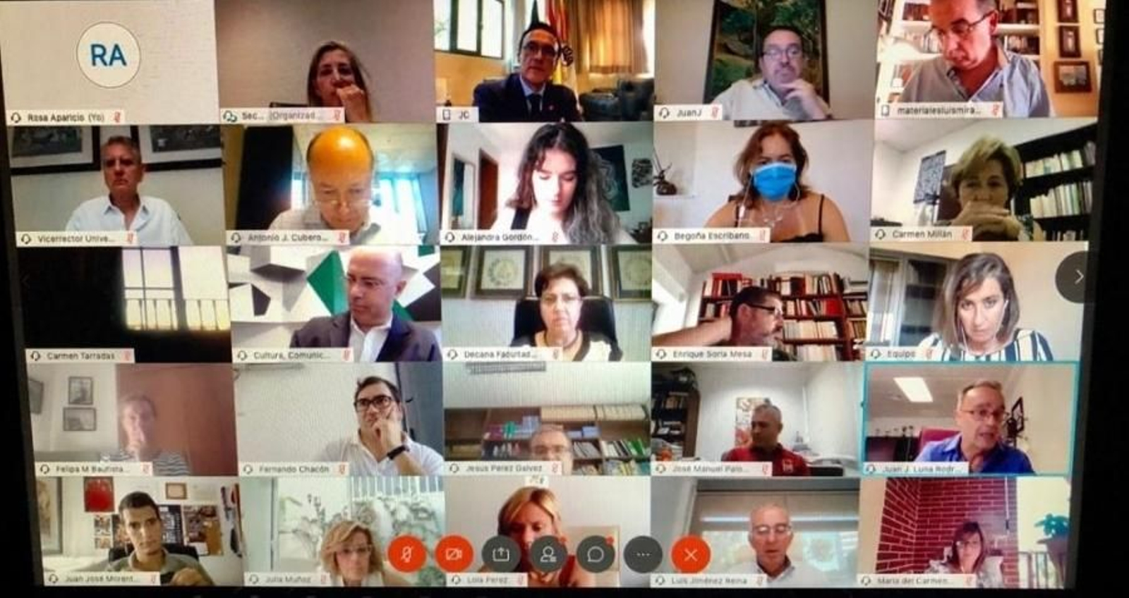 Reunión telemática de los representantes.