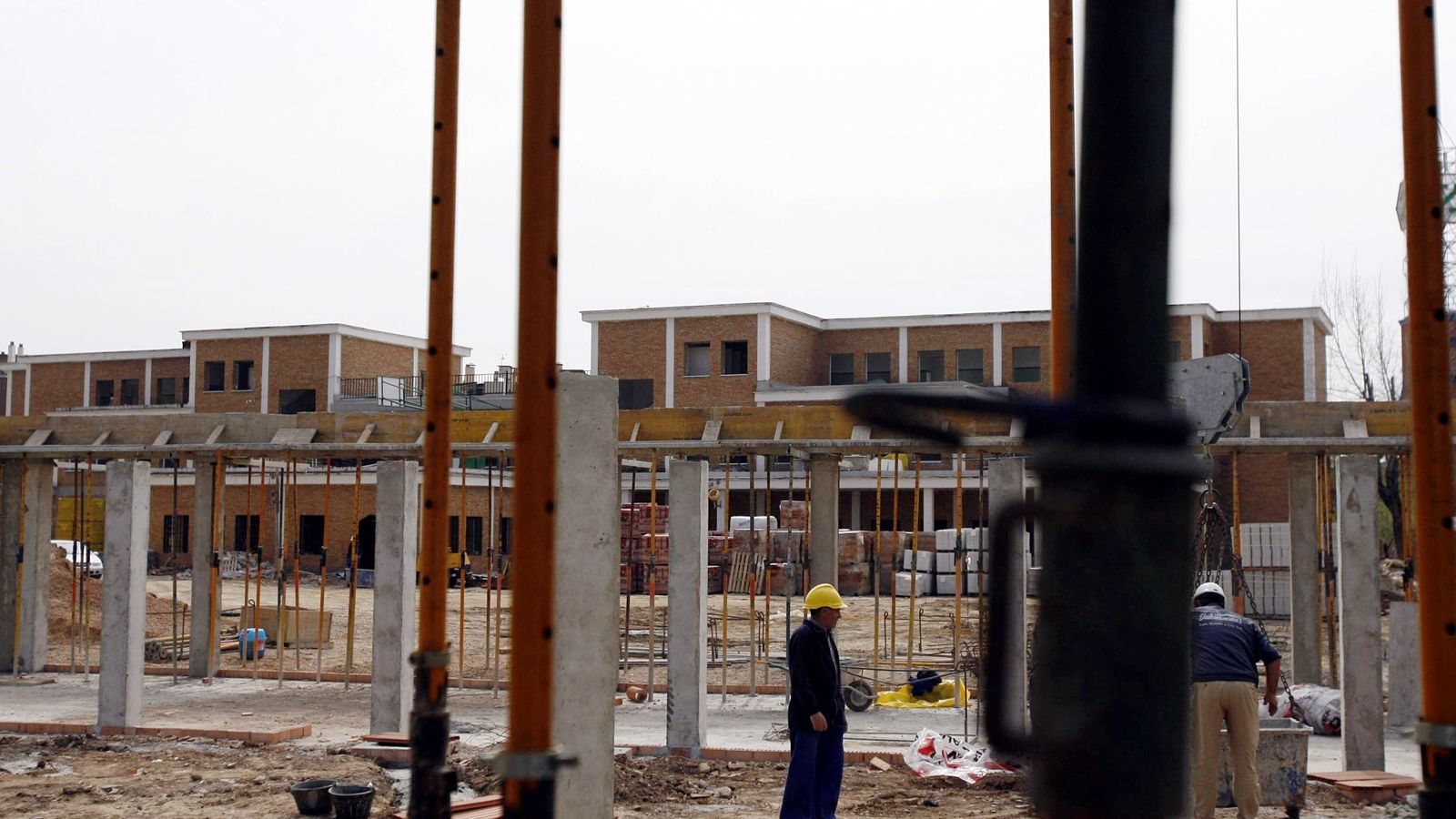 Obras de reforma del colegio en 2007.
