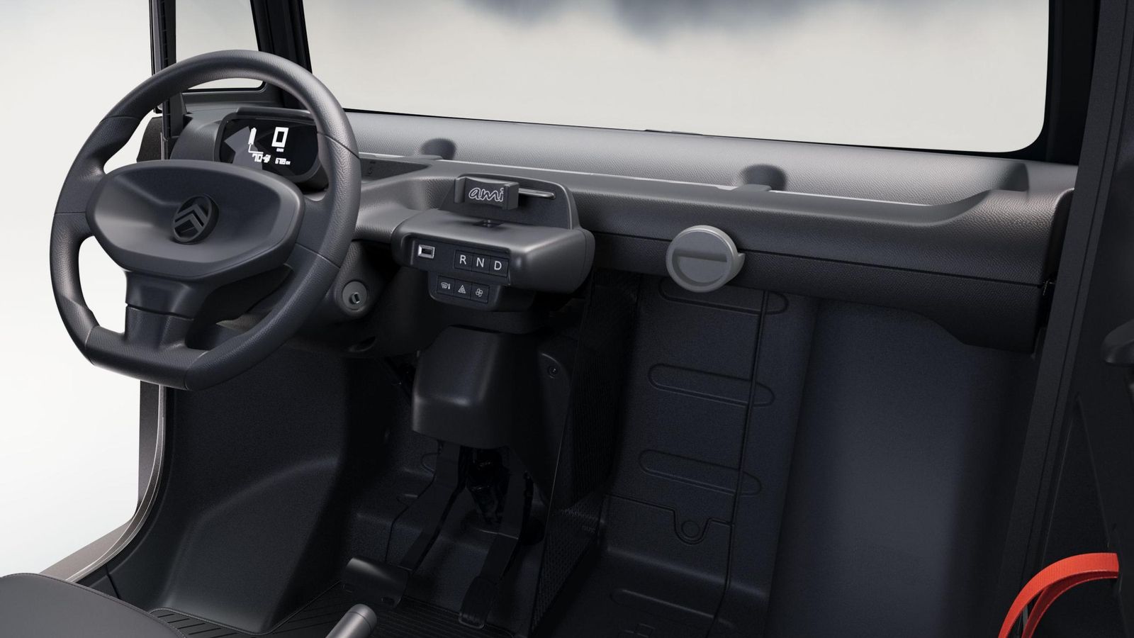 El Ami Dark Side incorporar algunos elementos en tonos grises para dar más luminosidad al interior.