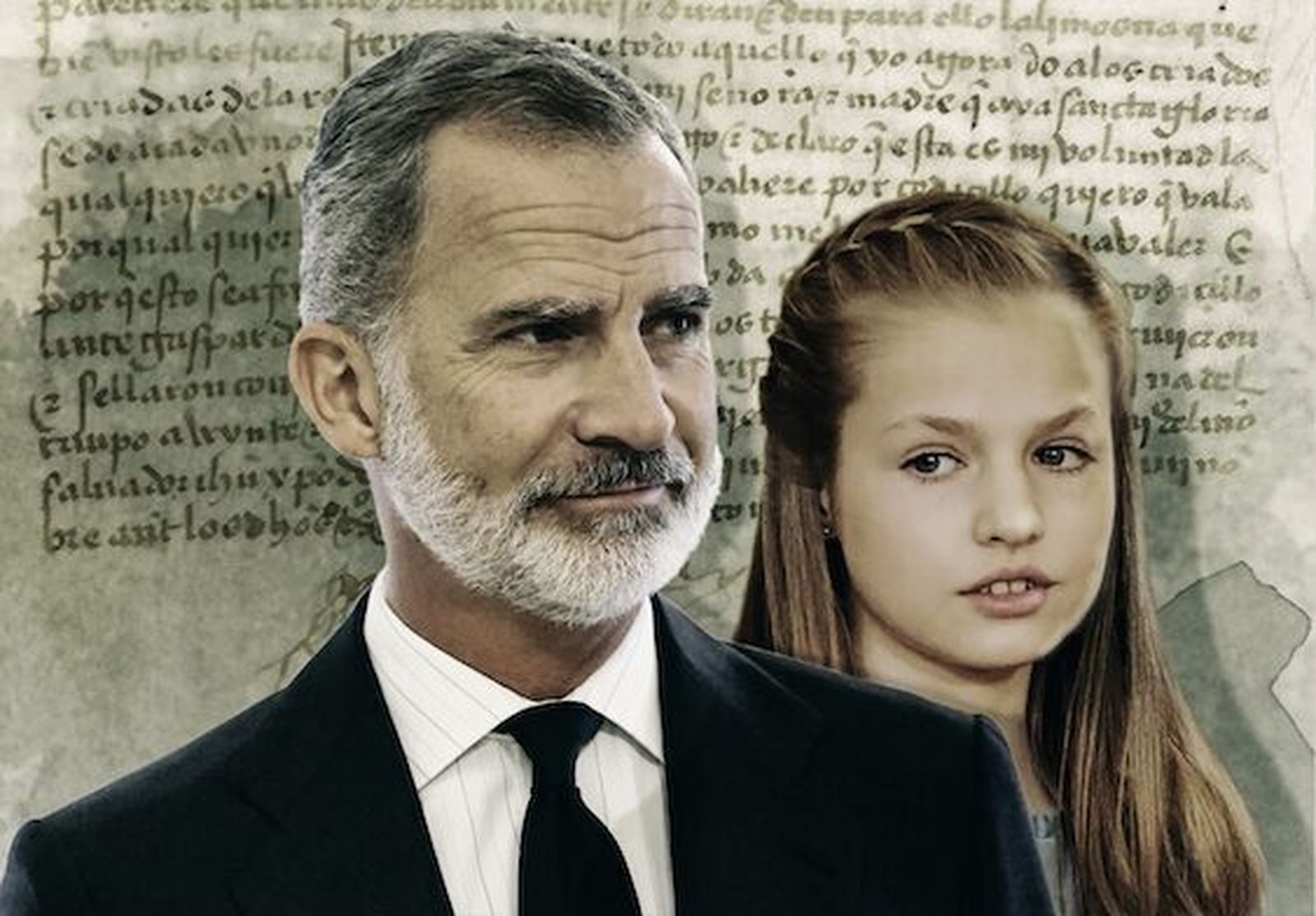 El Rey Felipe VI y la Princesa Leonor ilustran la portada del libro.