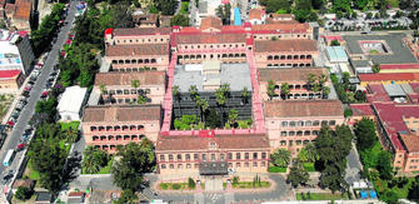 Vista aérea de la zona del Hospital Civil de Málaga, en una imagen de archivo.