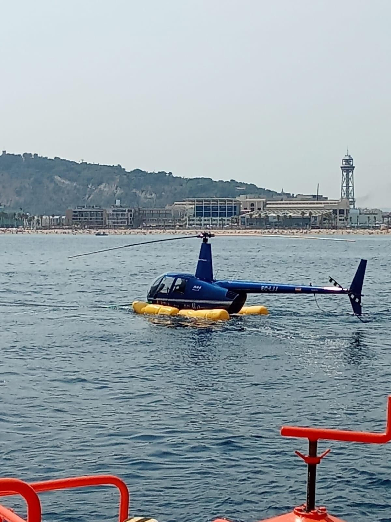 La imagen del helicóptero tras el incidente.