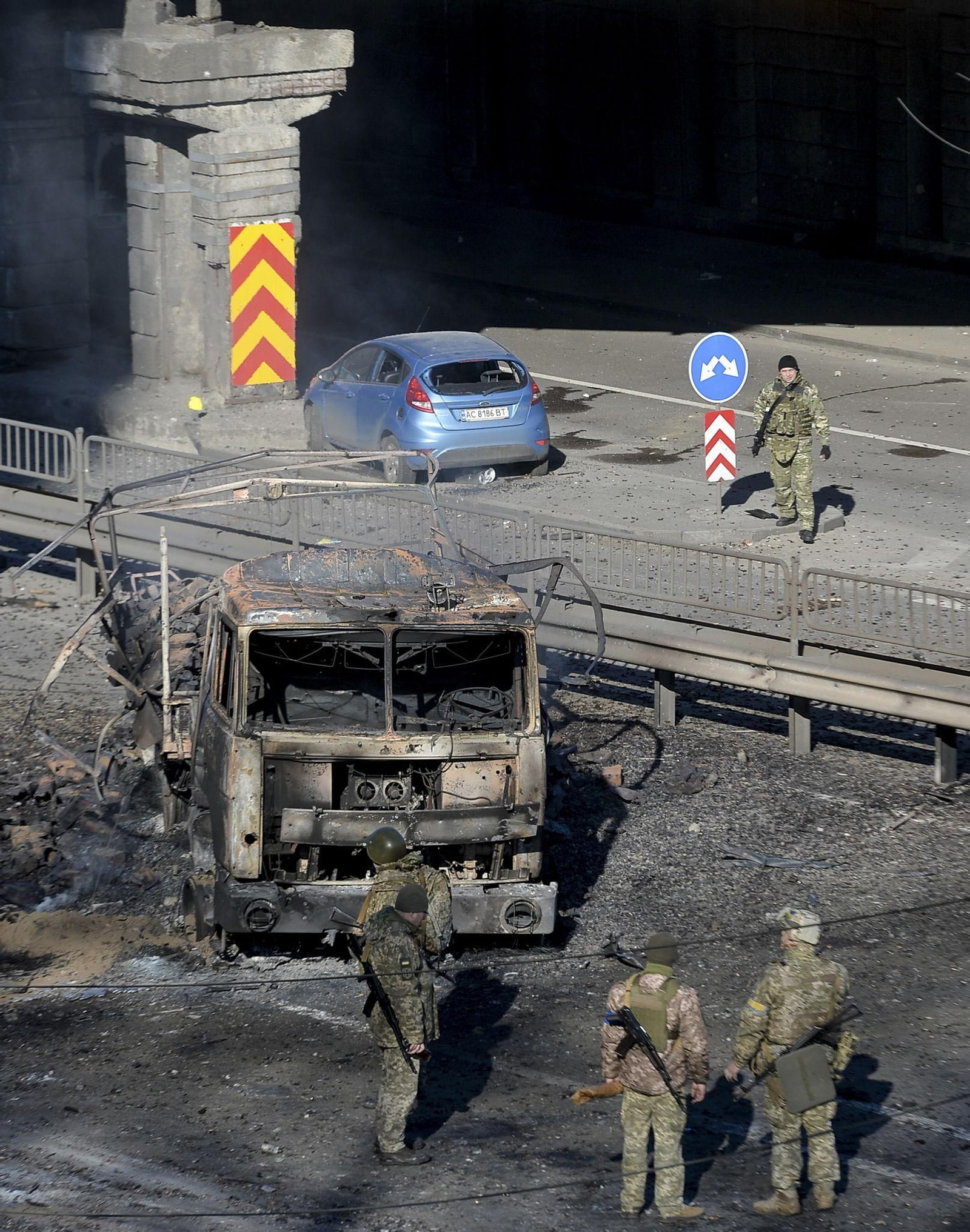 Imágenes del tercer día de guerra en Ucrania