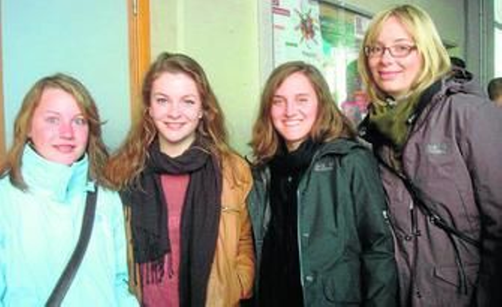 Cuatro estudiantes Erasmus que se incorporaron ayer a la Universidad de Huelva.