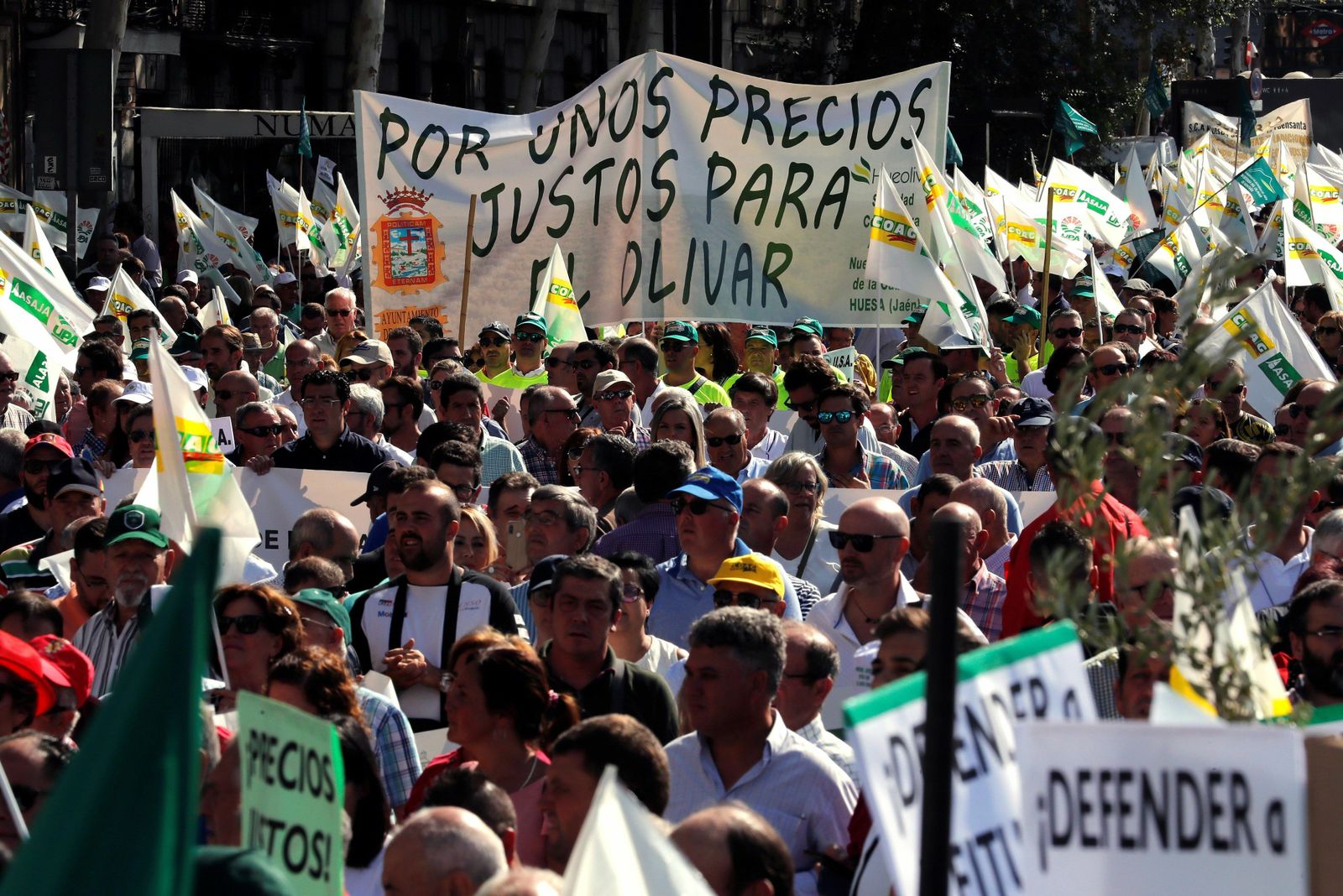 Manifestación del sector celebrada hace unos meses en Madrid por los bajos precios en origen del aceite.