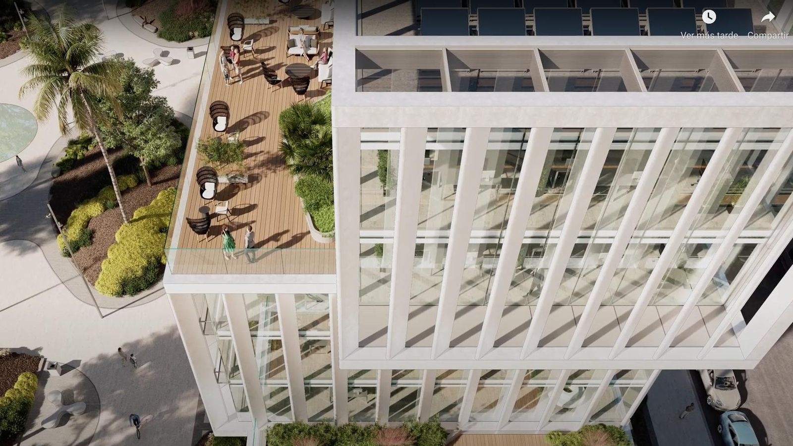 Espacio con terraza dentro del edificio. Espacio con terraza dentro del edificio.