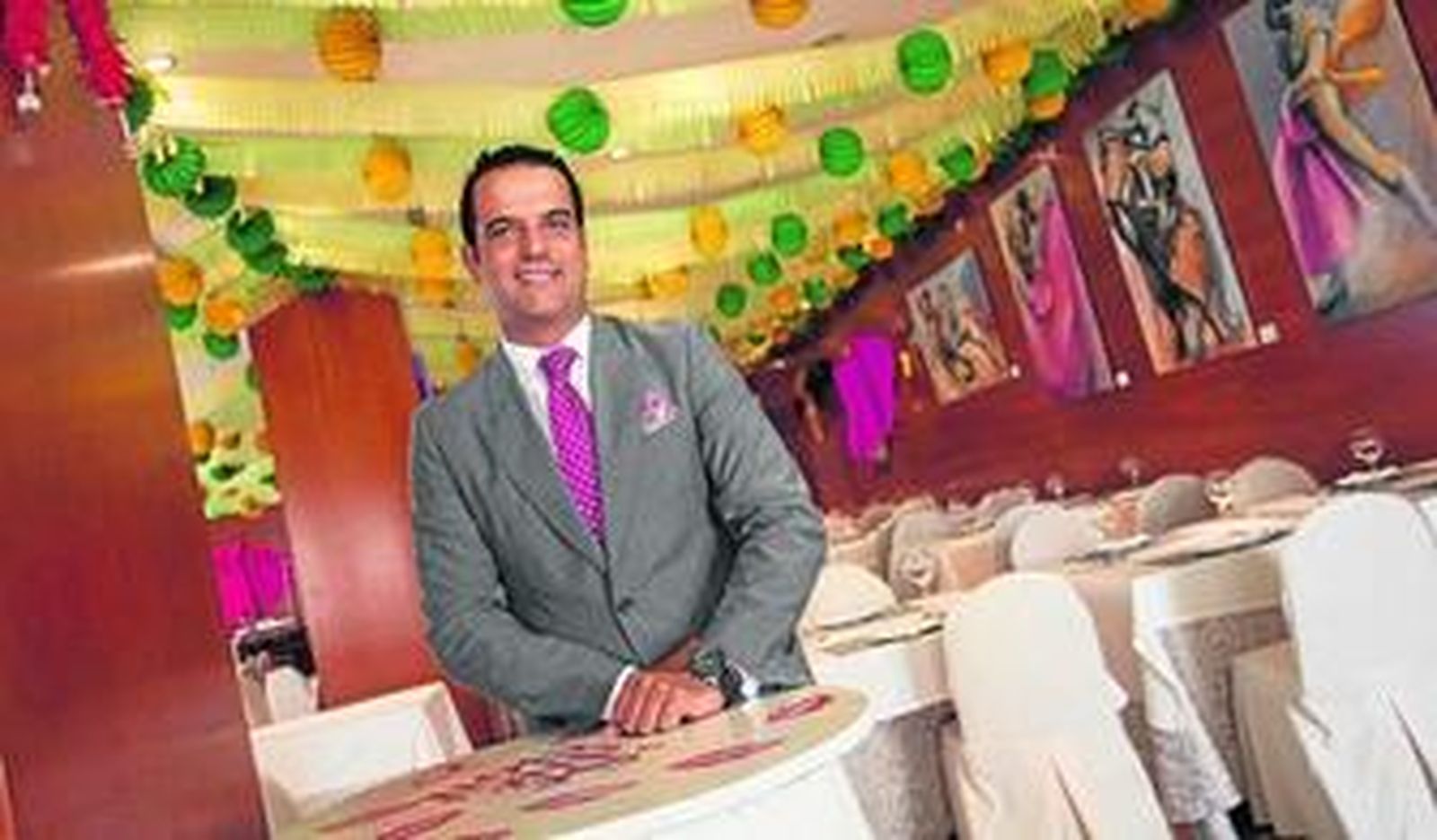 Jorge González en el interior de la caseta habilitada en el Hotel AC Málaga Palacio.