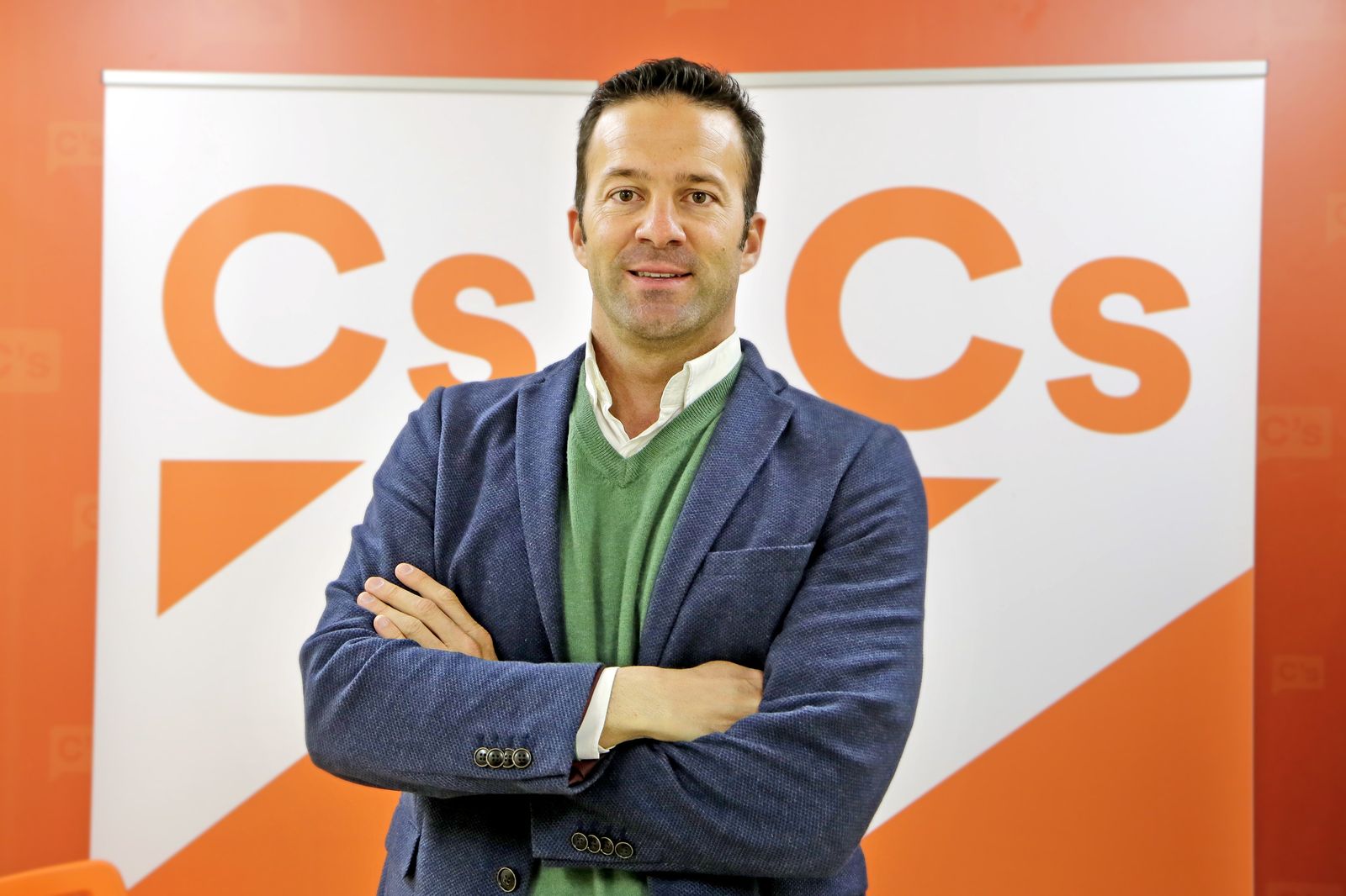 El portavoz municipal de Ciudadanos, Carlos Pérez, en la sede del grupo municipal el pasado miércoles.