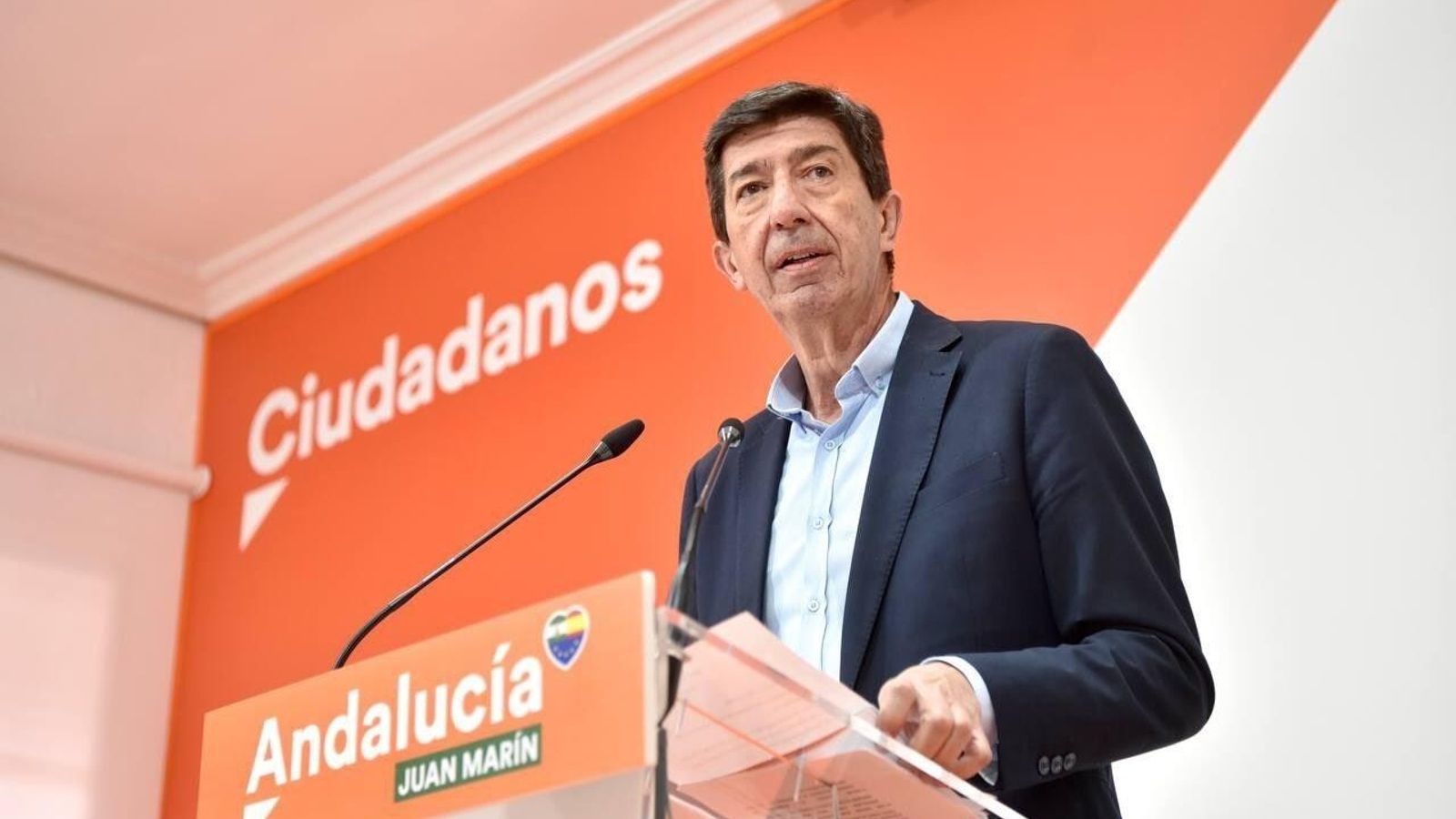 Juan Marín, en la sede regional de Ciudadanos. Juan Marín, en la sede regional de Ciudadanos.