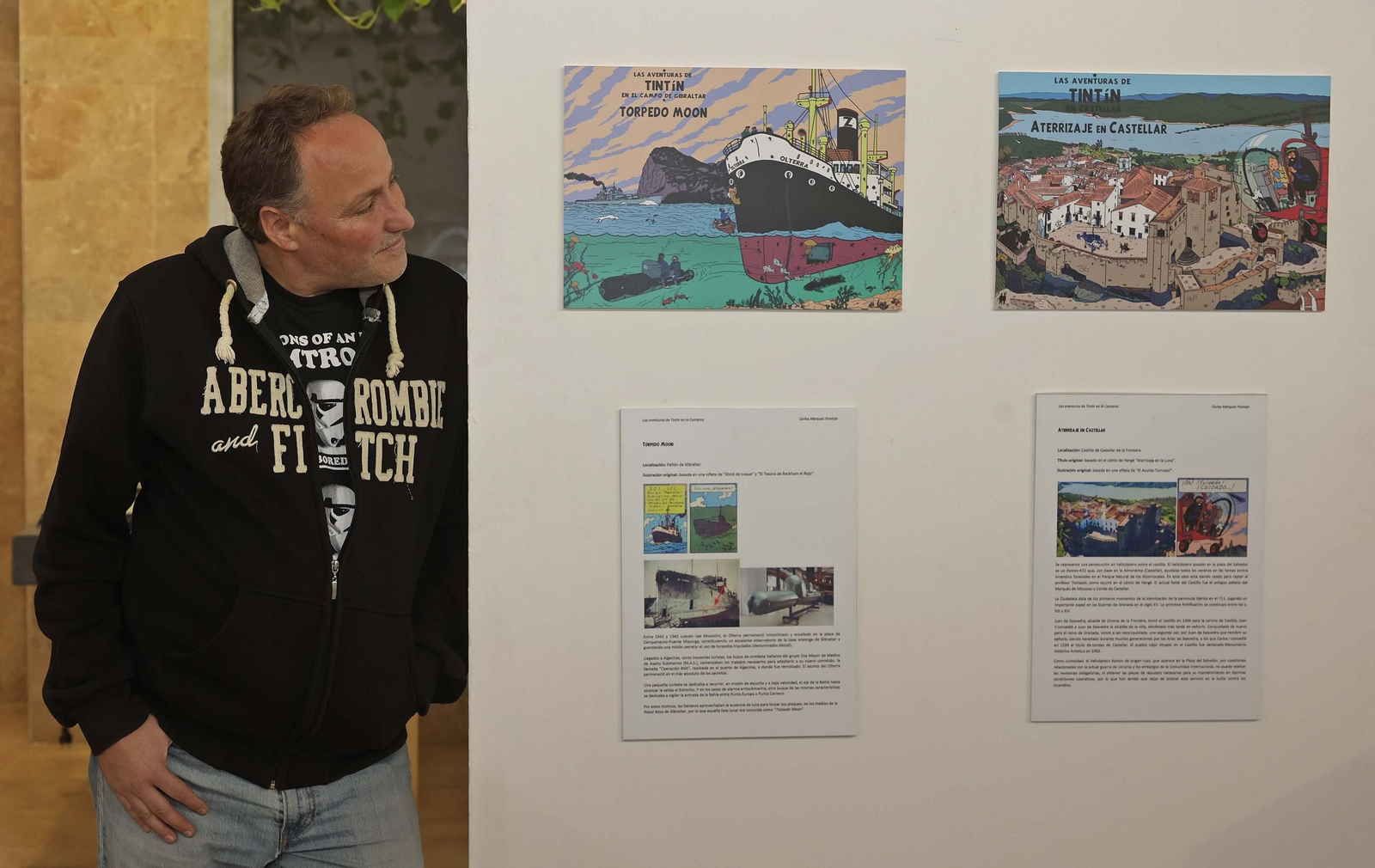 Fotos de la exposición Tintín en el Campo de Gibraltar
