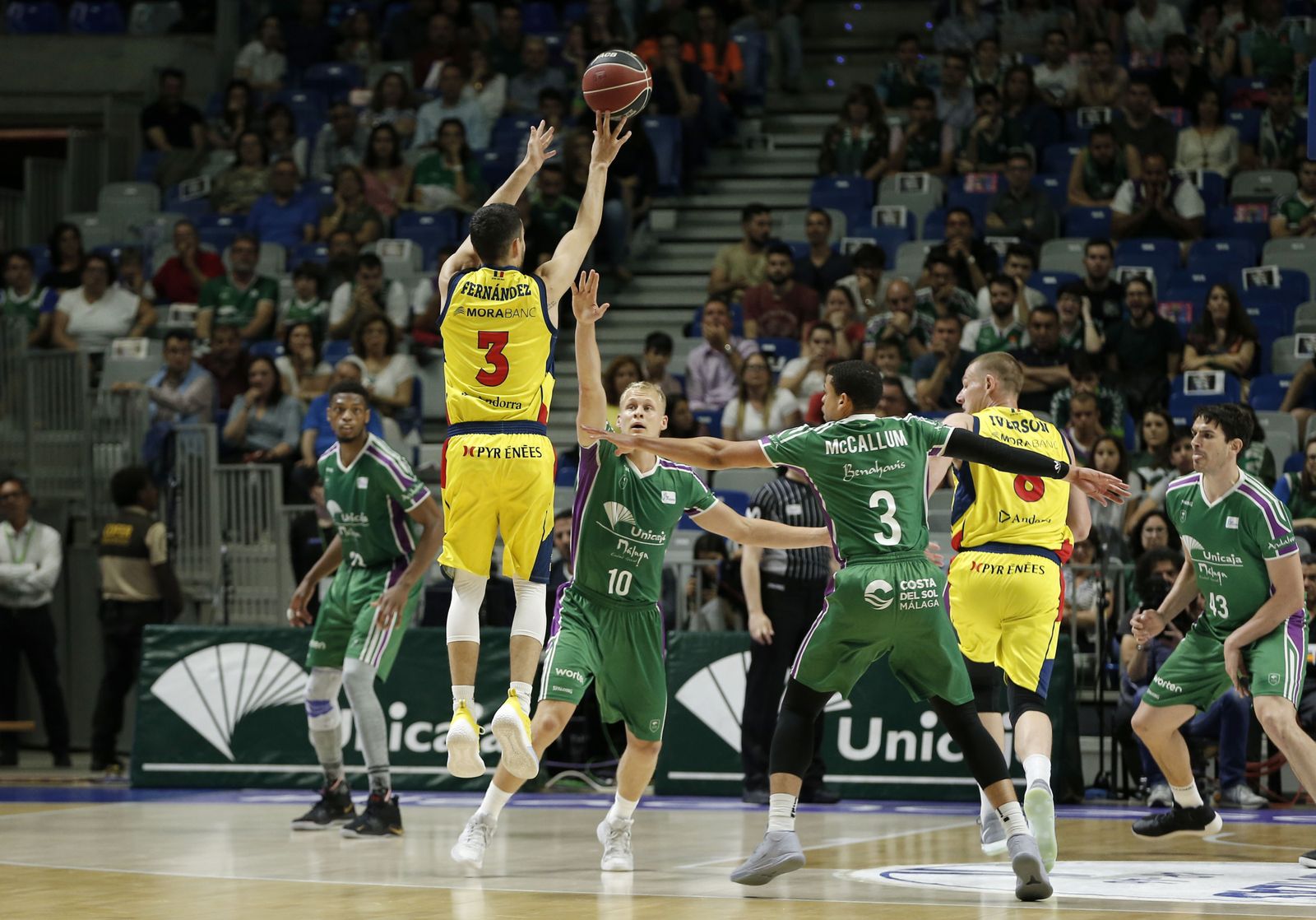 Jaime Fernández, en el partido de la ACB en el Carpena con el Andorra.