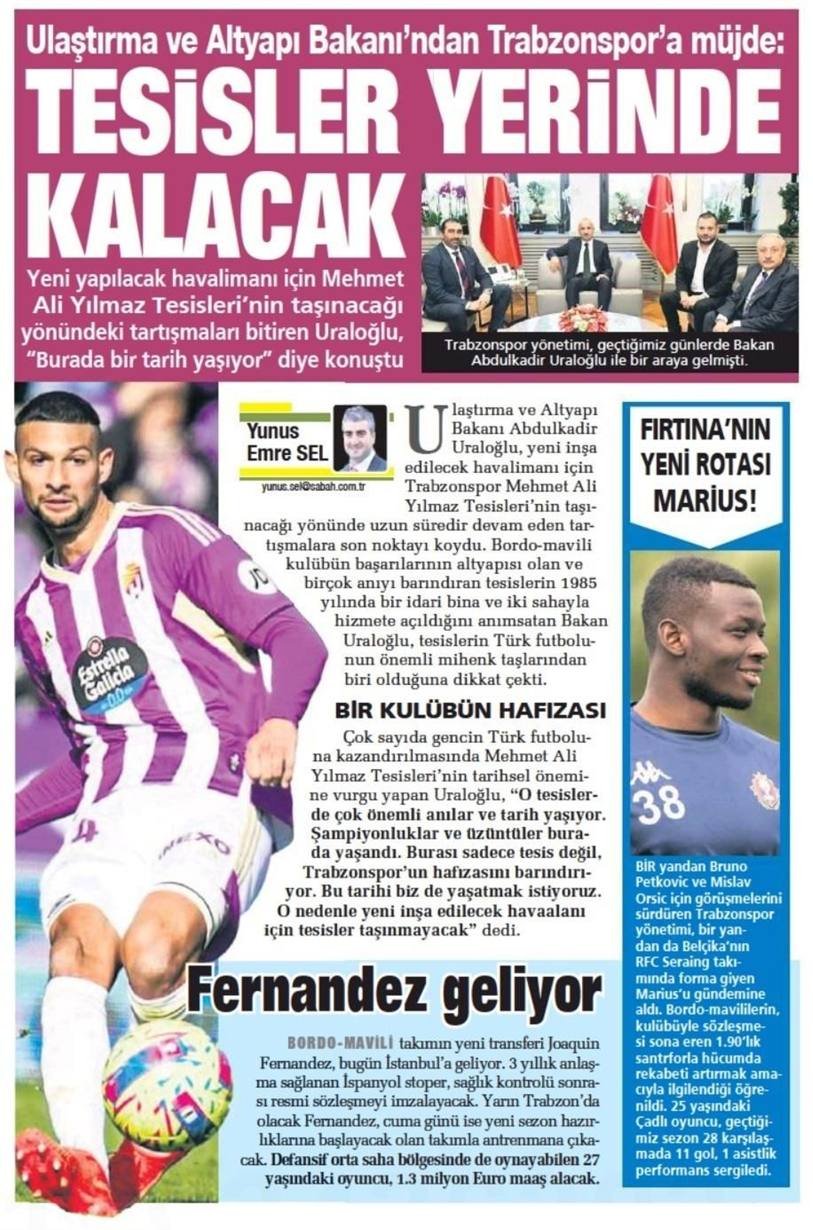 Información sobre el jugador de Huércal de Almería en la página 19 de la edición de este miércoles del diario 'Sabah'