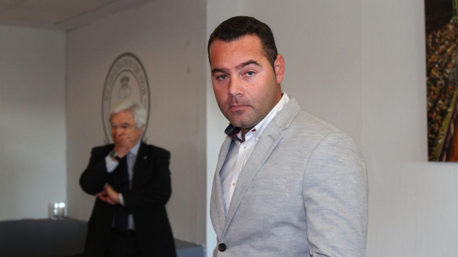 Medina en el Club de Tenis de Huelva, antes de la rueda de prensa.