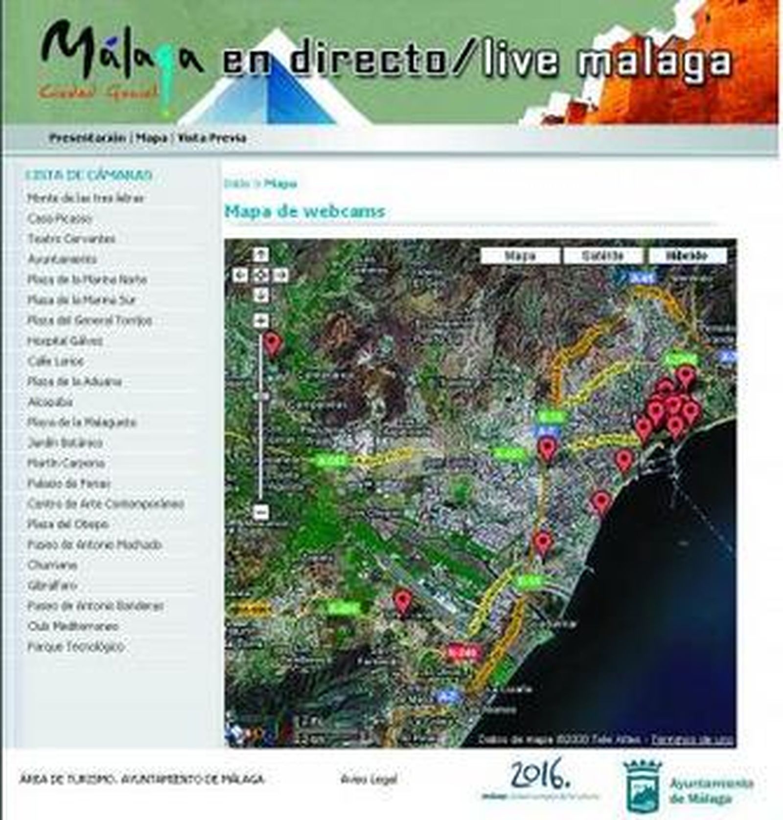 Detalle de las cámaras de la Plaza del Obispo y del CAC.