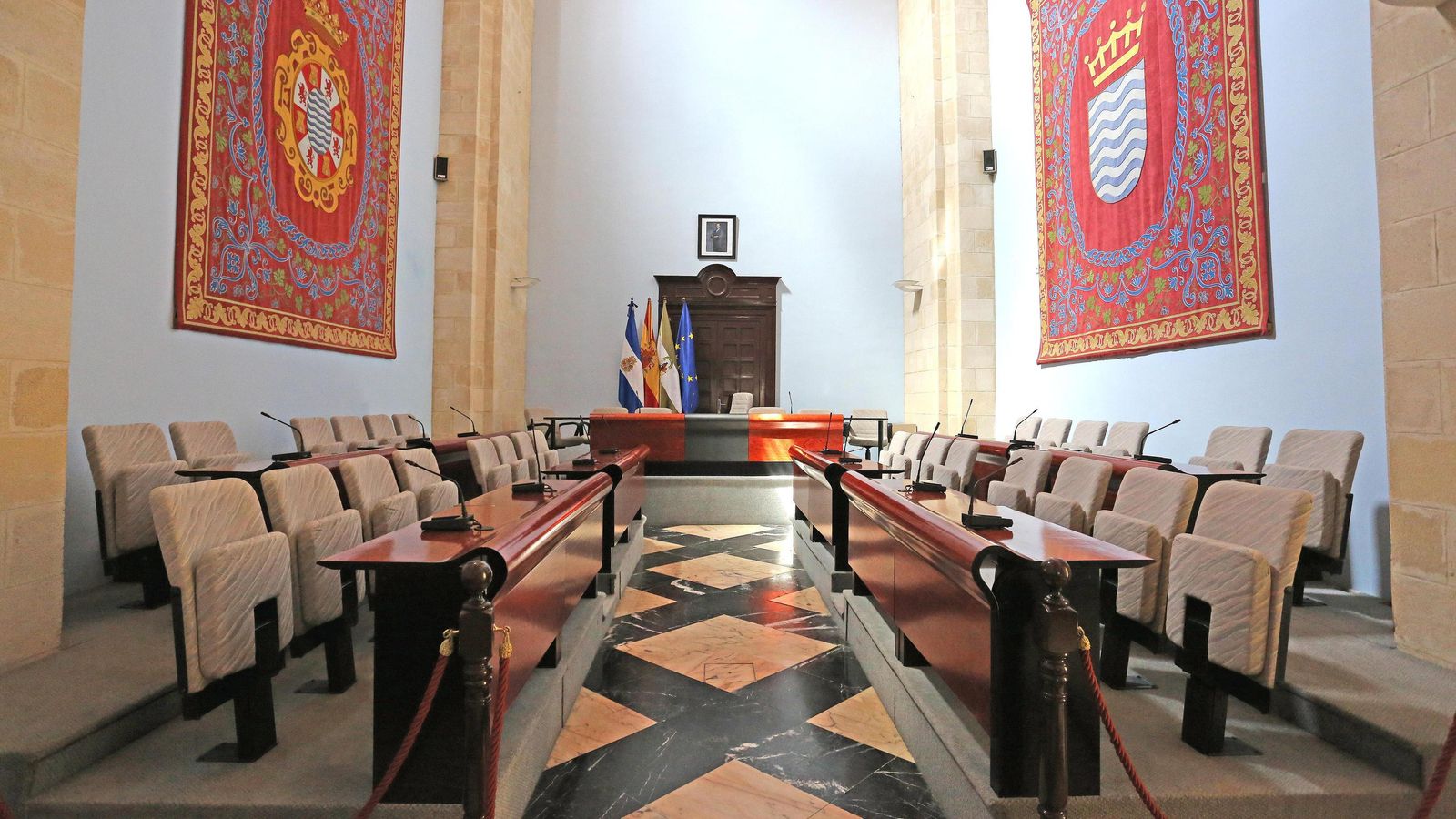 Imagen del salón de plenos del Ayuntamiento de Jerez.