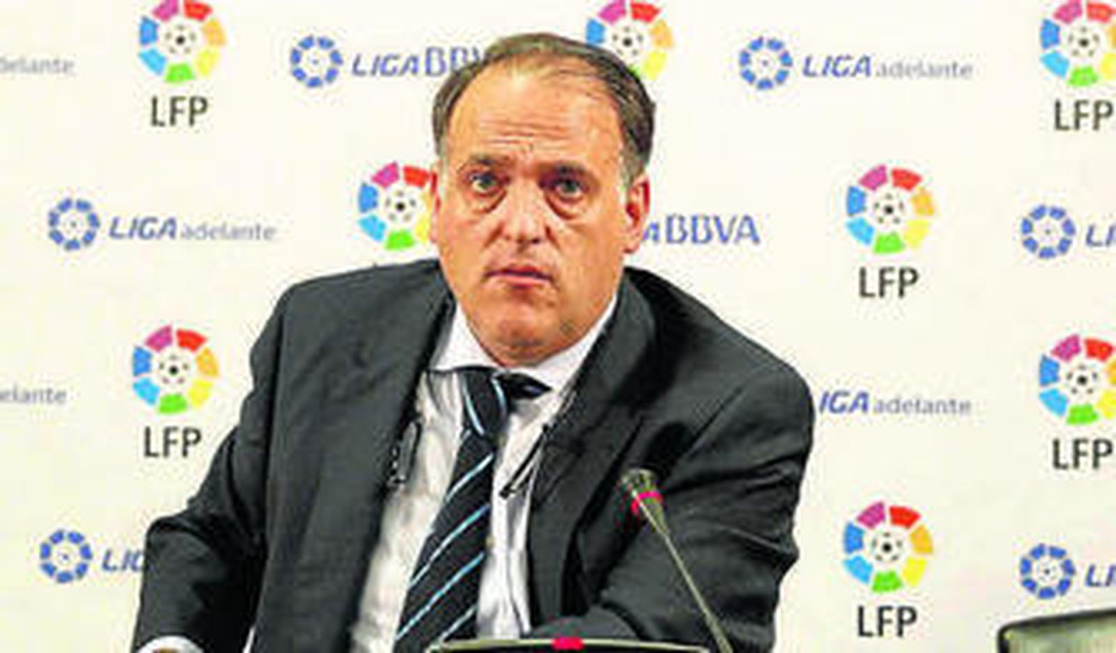El presidente de la Liga de Fútbol Profesional, Javier Tebas.