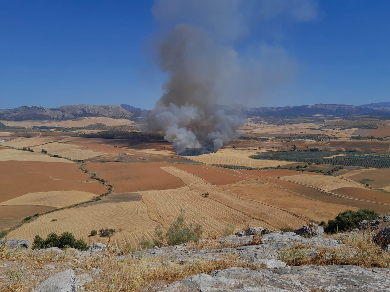 Incendio forestal en Cañete la Real. Incendio forestal en Cañete la Real.