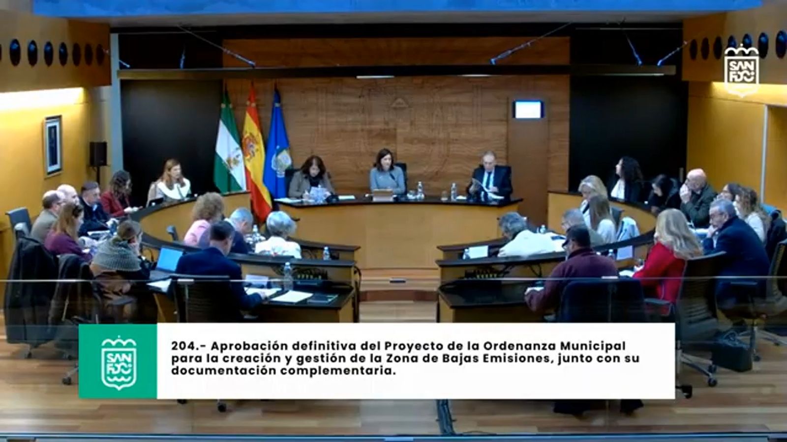 Aprobada en el Pleno la ordenanza de la Zona de Bajas Emisiones en San Fernando