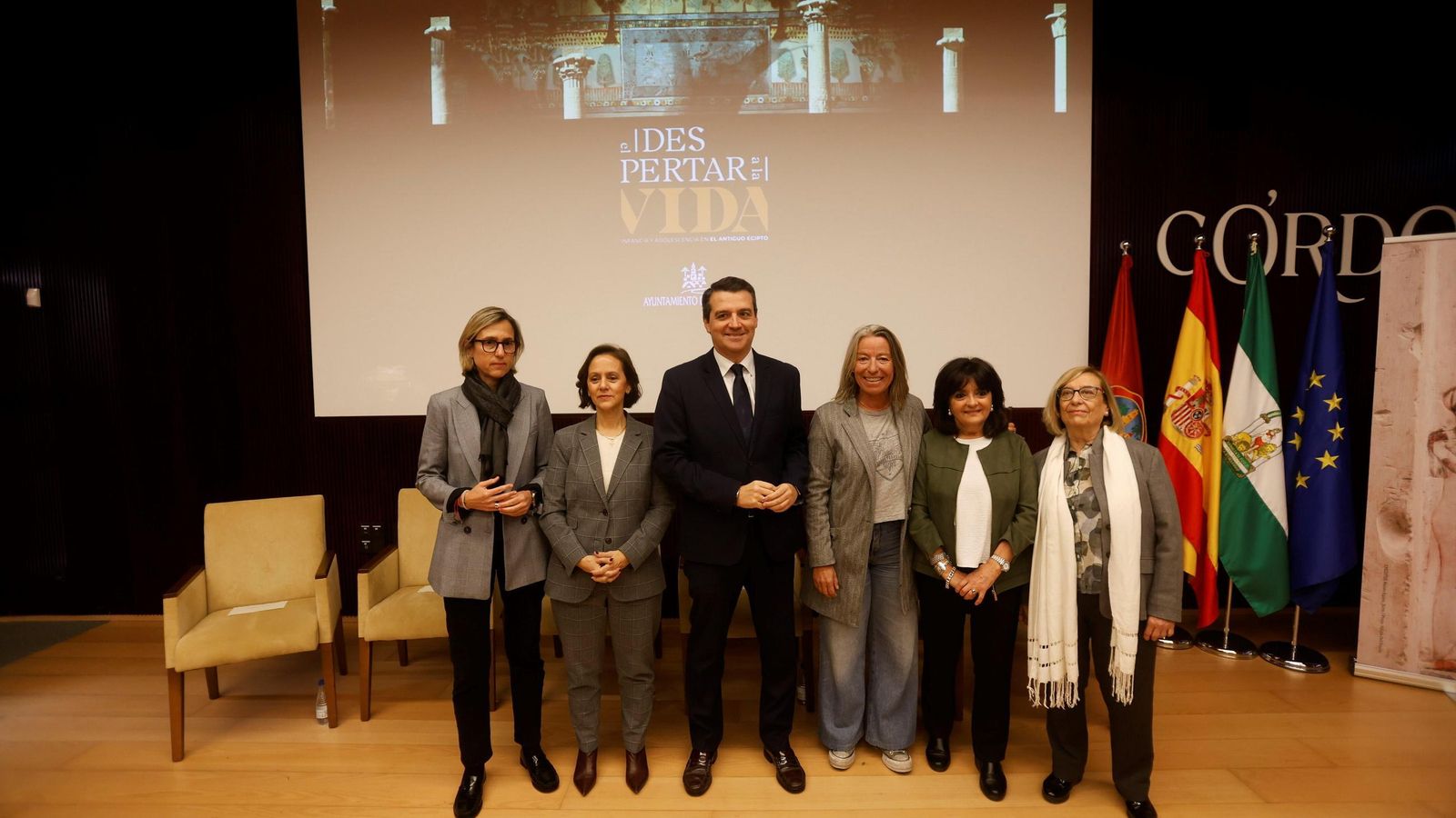 Un momento de la presentación de la muestra en el Centro de Recepción de Visitantes.