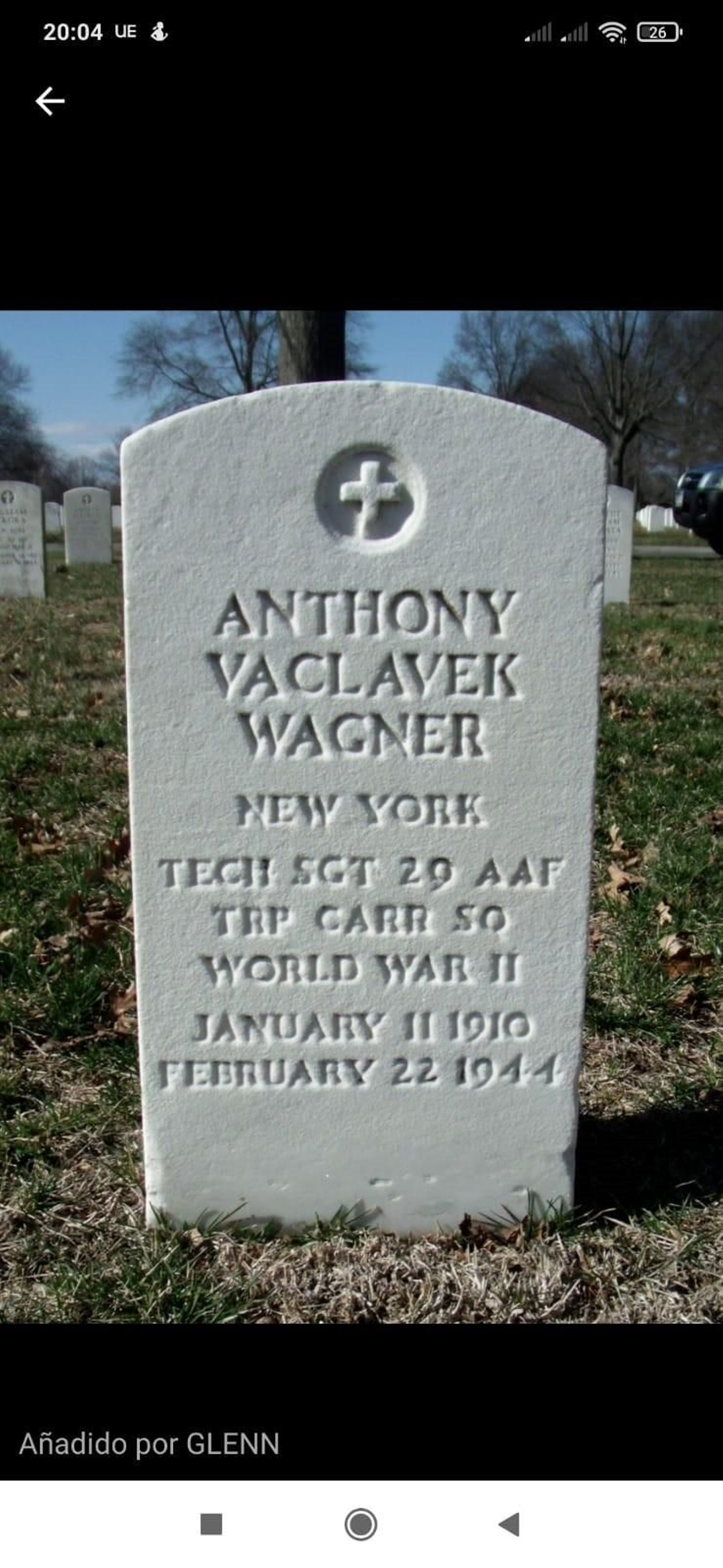 La tumba del soldado fallecido.