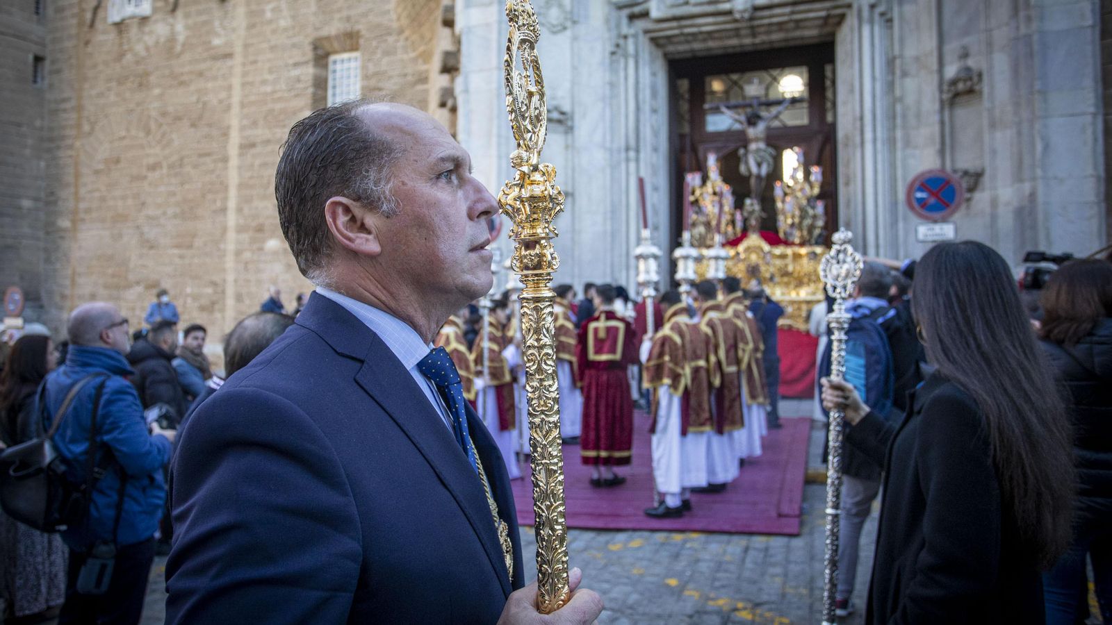 Imágenes del regreso de La Palma a su templo en la Semana Santa de Cádiz 2022
