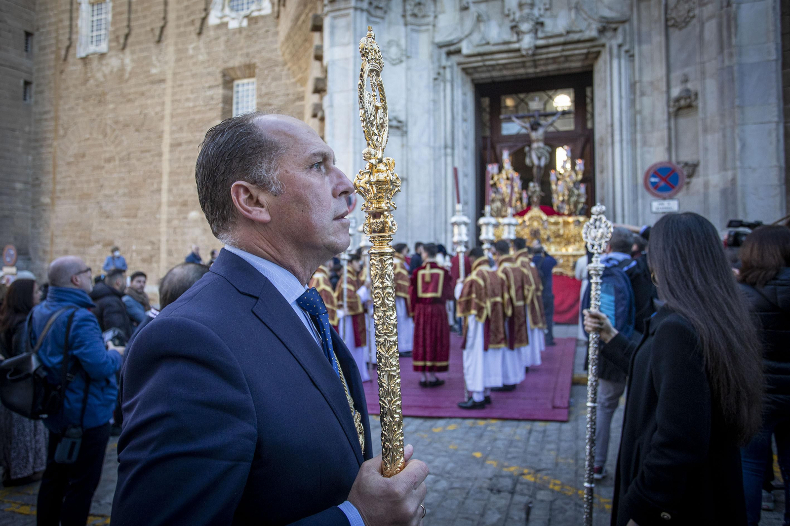 Imágenes del regreso de La Palma a su templo en la Semana Santa de Cádiz 2022