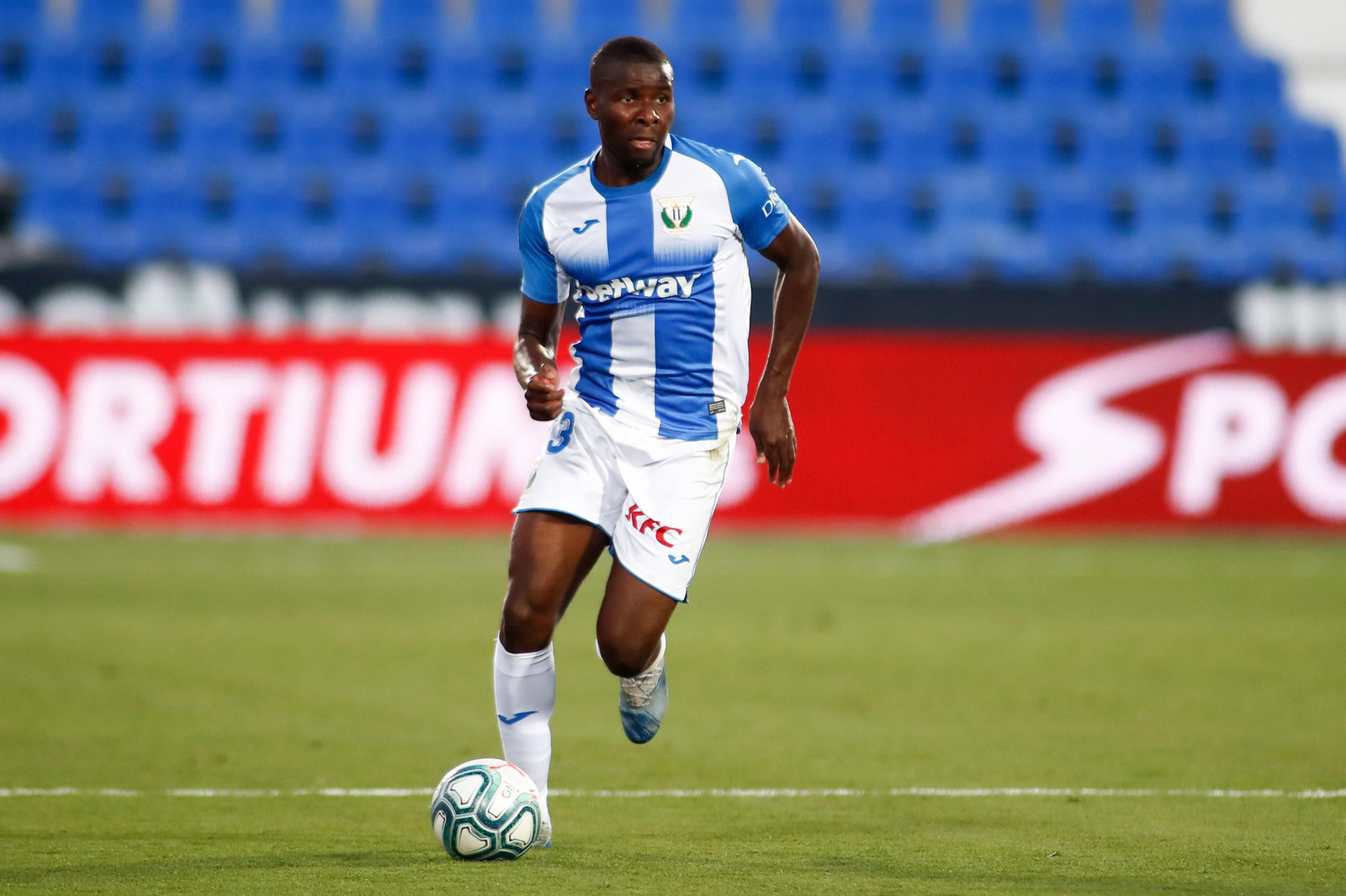 Amadou, en un partido de la pasada temporada con el Leganés.