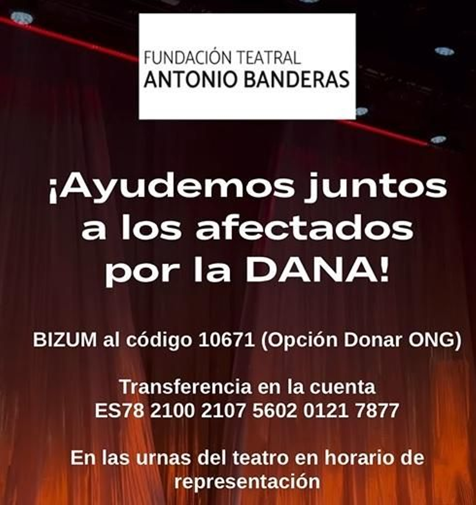 La imagen difundida por Banderas para colaborar en la causa