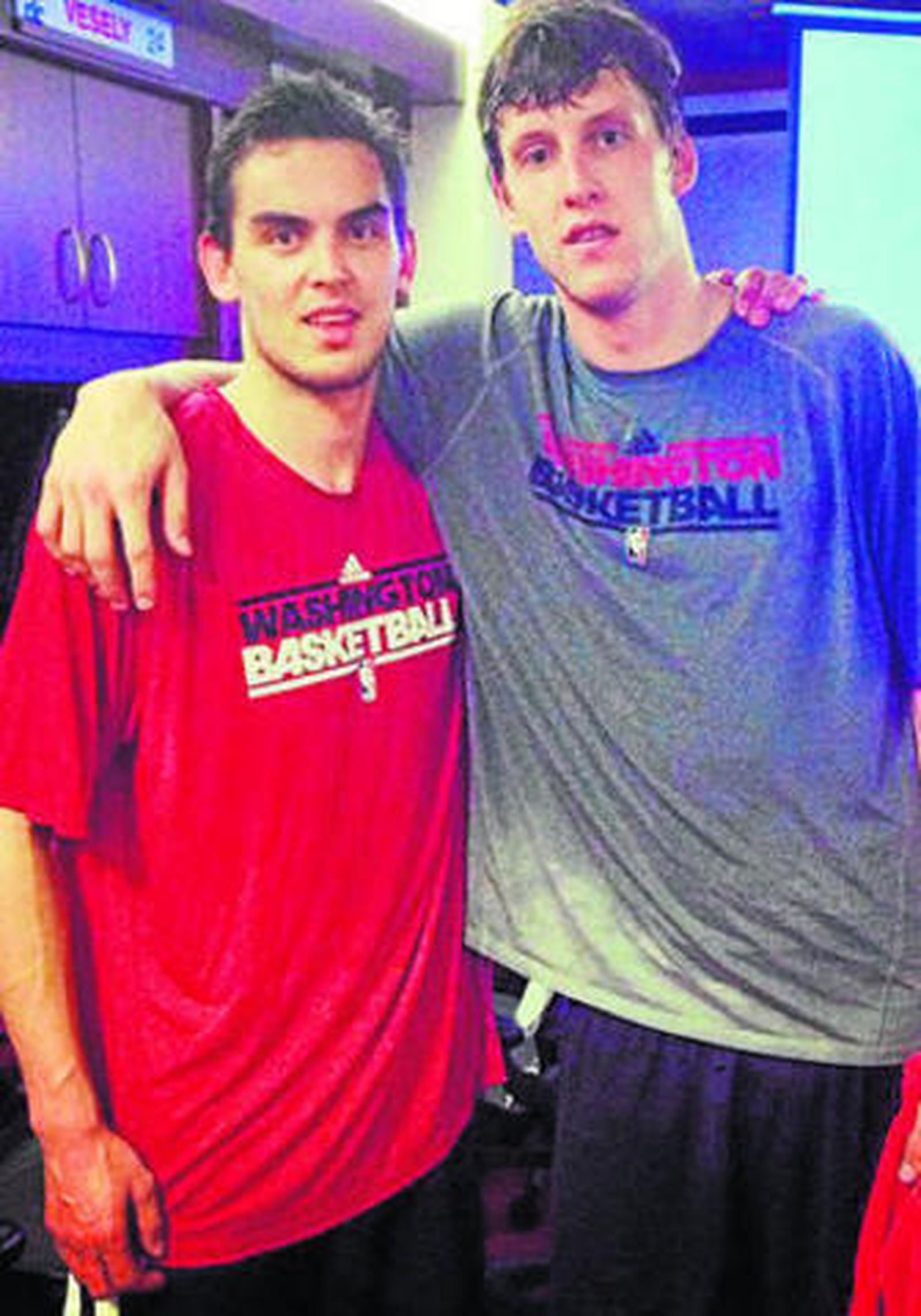 Satoransky y Vesely, después de un entrenamiento.