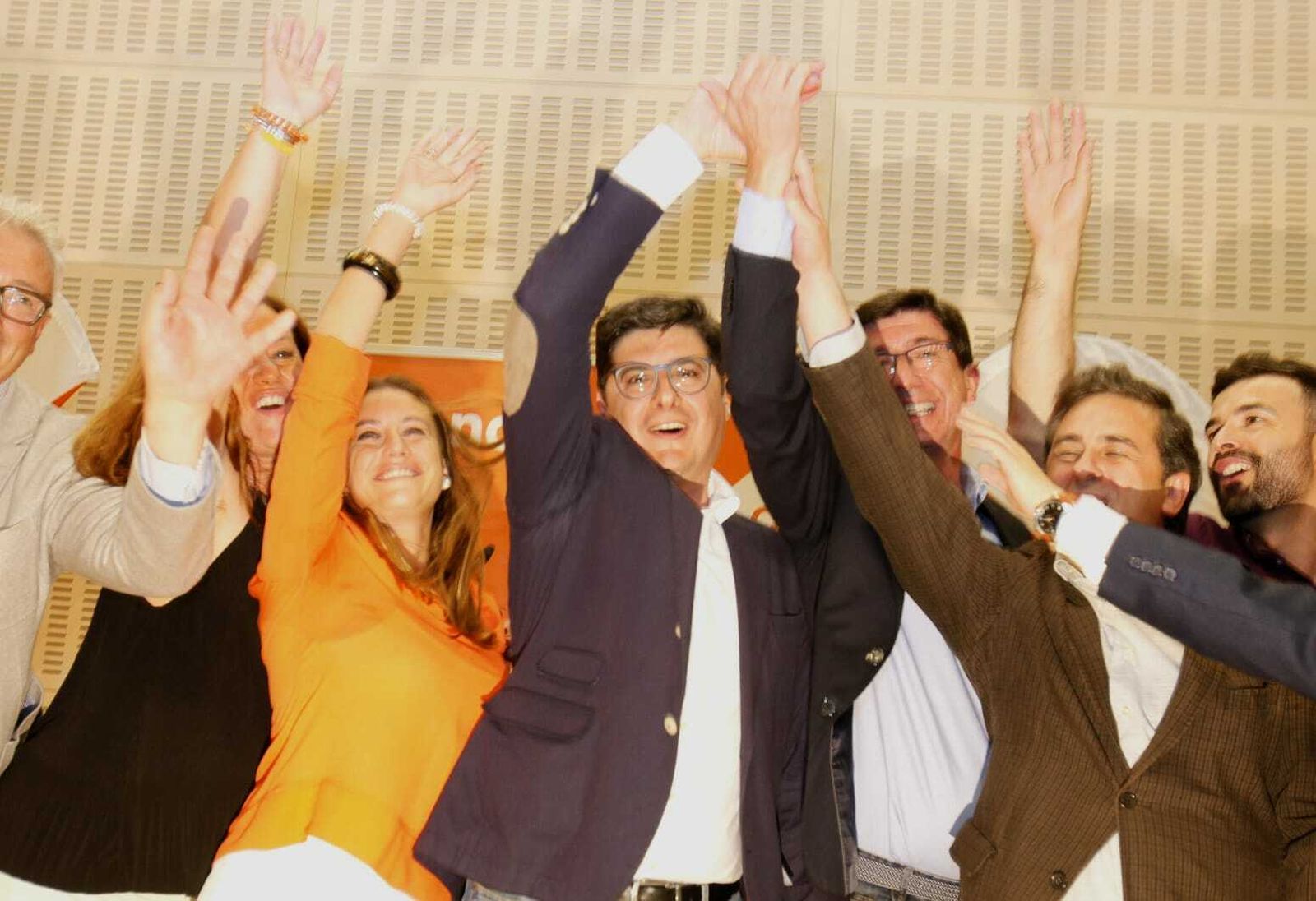 Alegría entre los líderes de Ciudadanos por los resultados de las elecciones municipales.