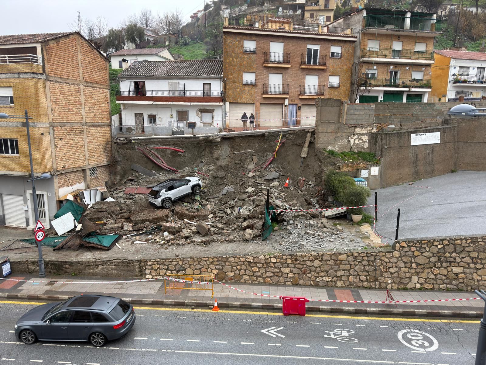 Estado de la ladera tras el derrumbe.