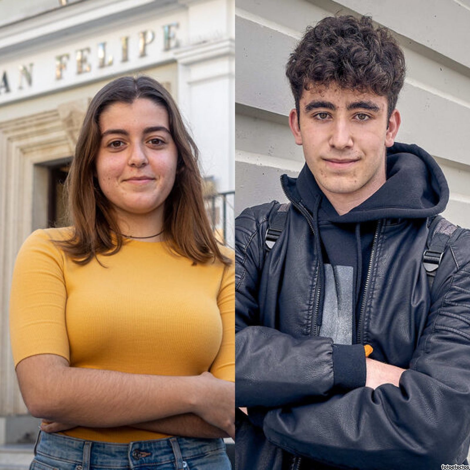 Miriam Mejías, alumna de San Felipe Neri, y Rafael Carmona, alumno del IES Cornelio Balbo.
