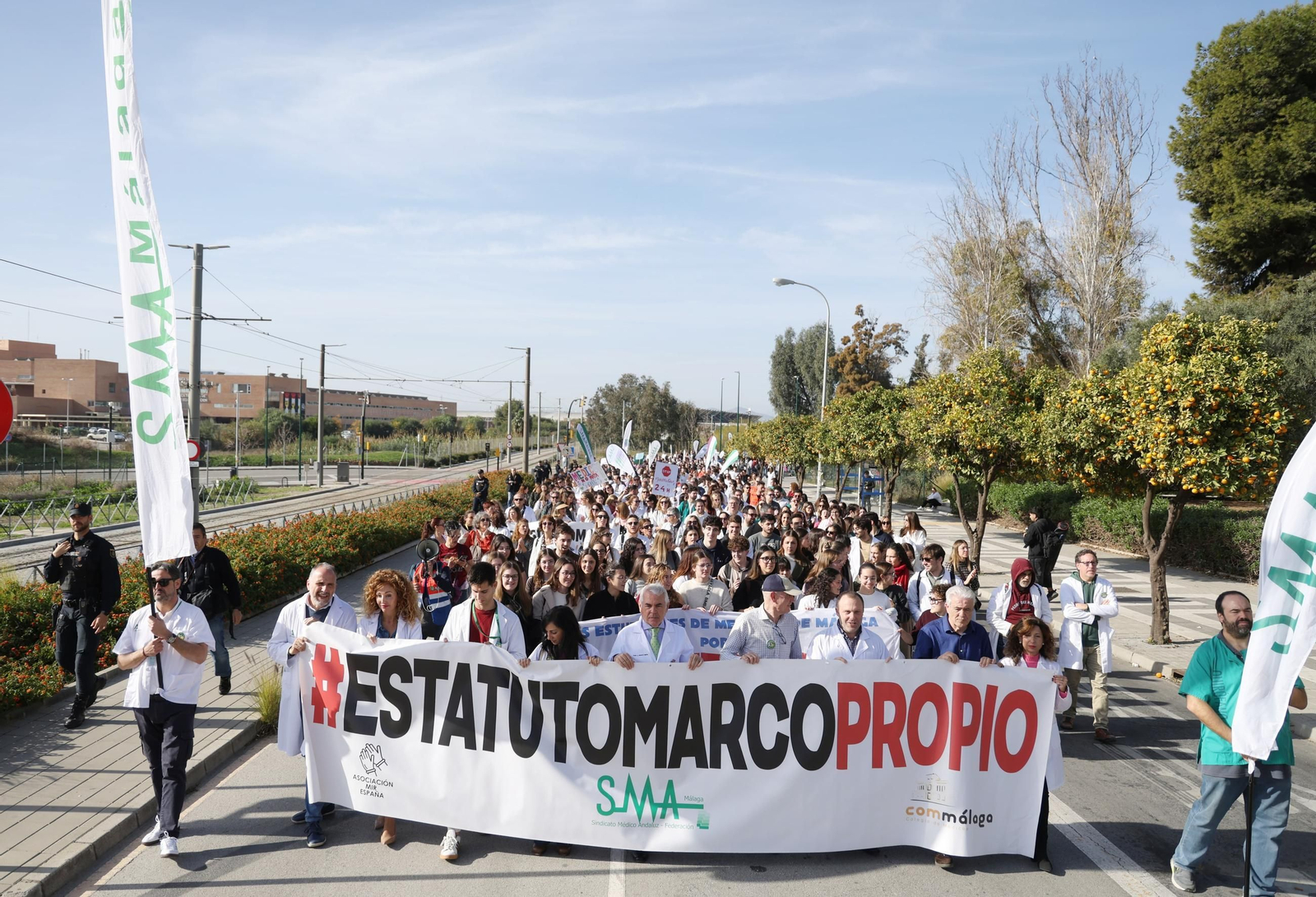 Huelga de médicos ayer en Málaga.