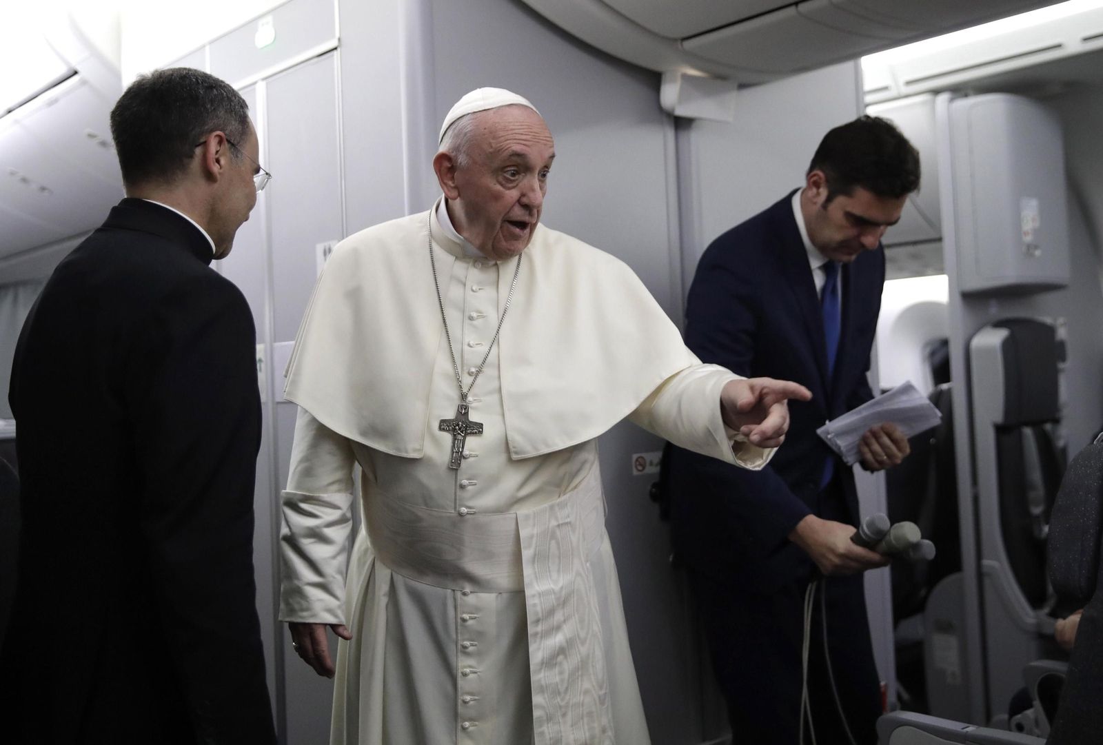 Francisco, a bordo del avión papal
