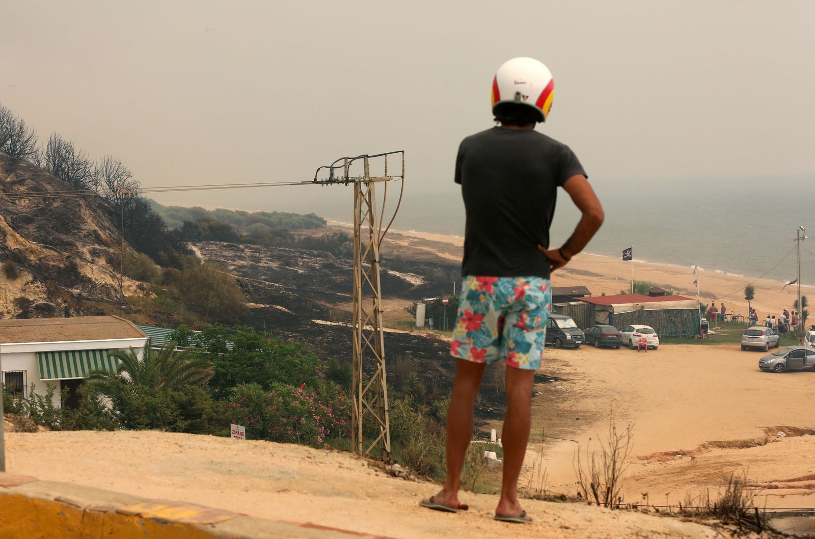 Las consecuencias del incendio en Mazagón