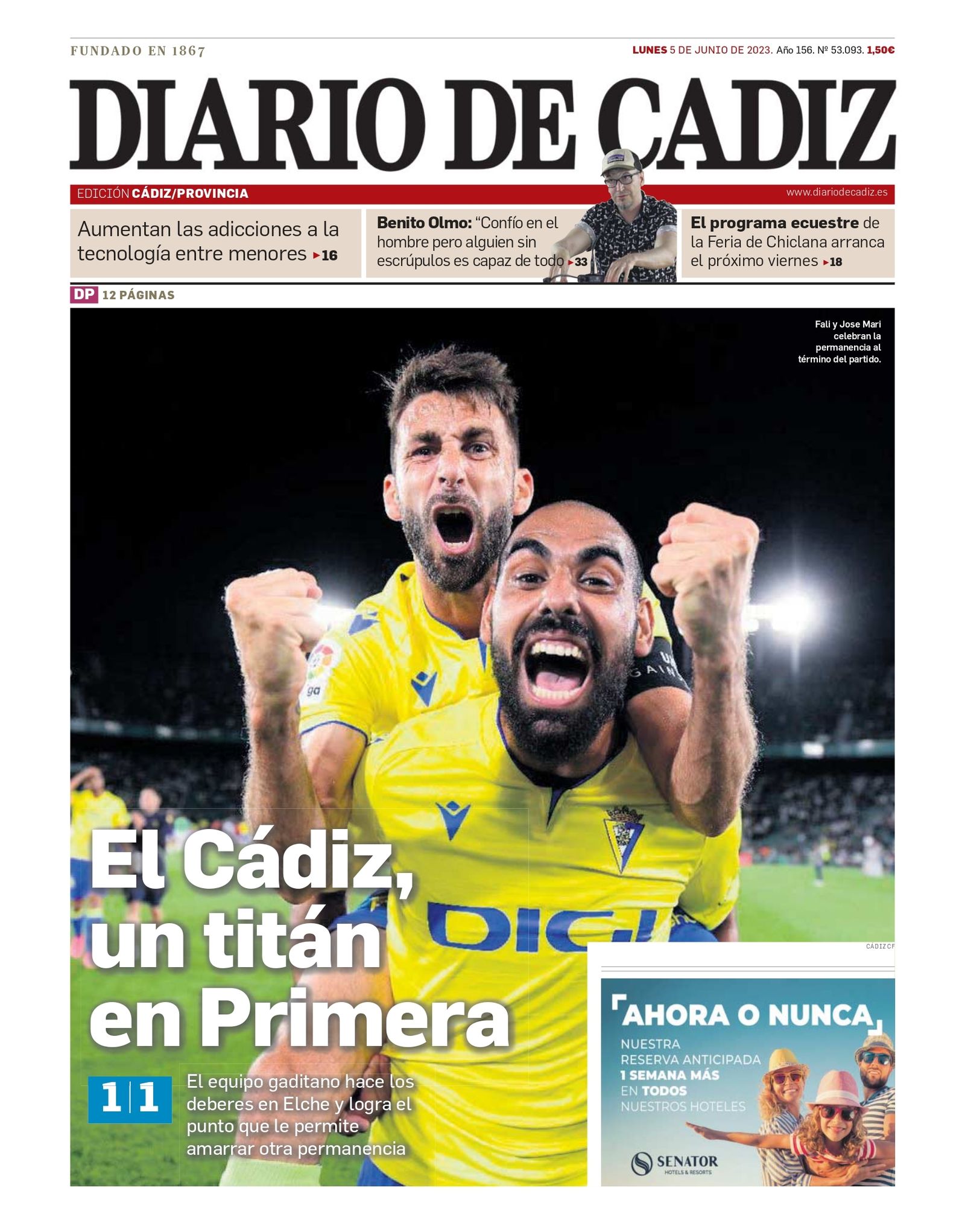 5 de junio. El Cádiz CF certifica una nueva permanencia en Elche.