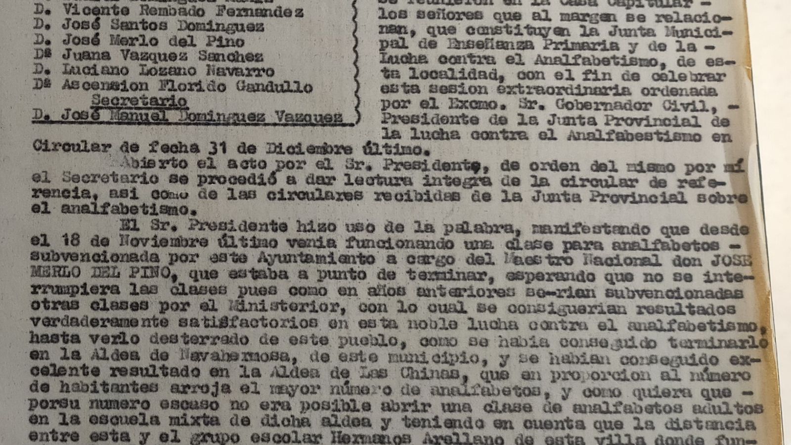 Creación de la Junta de Enseñanza Primaria en 1958.