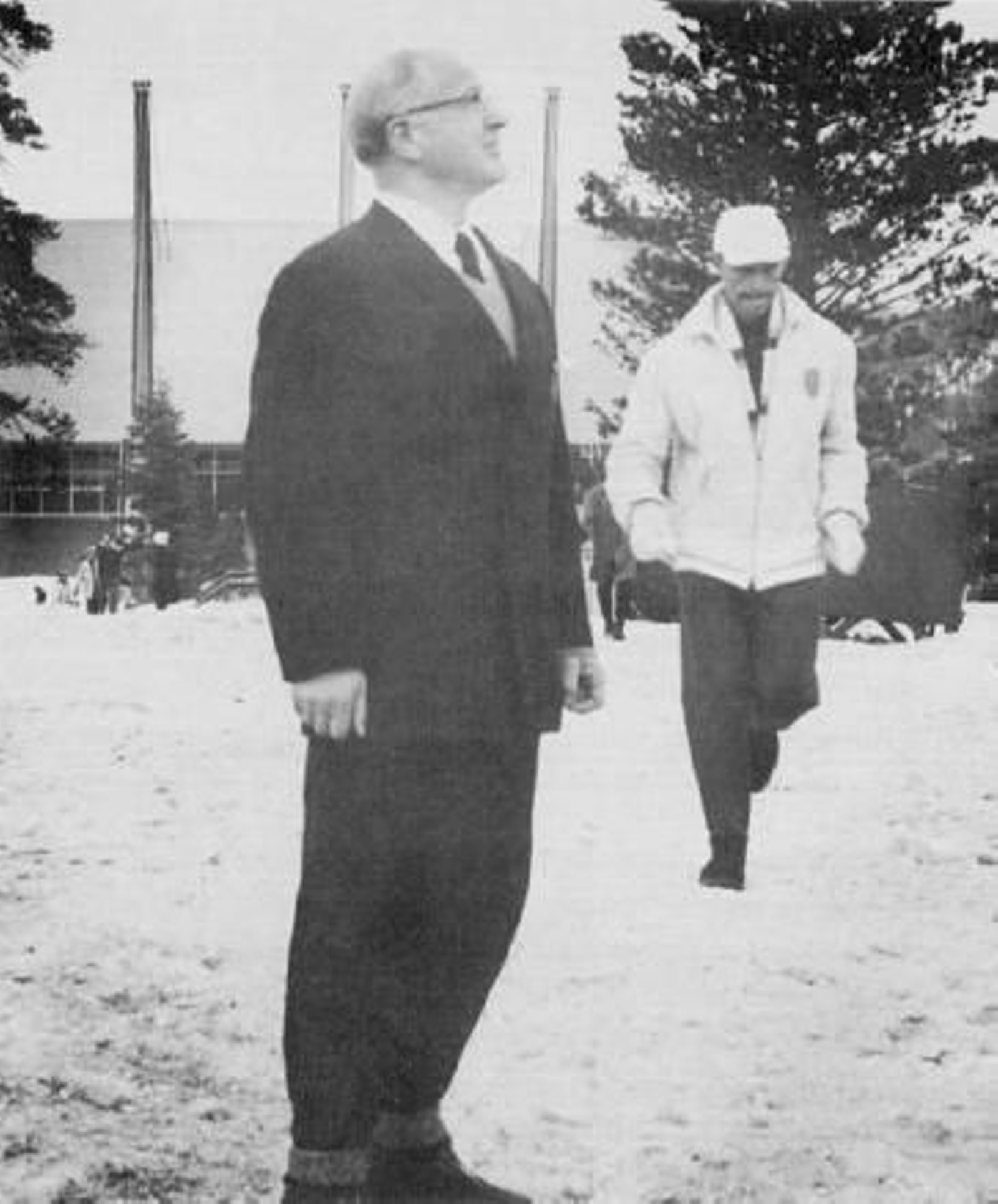 Avery Brundage, presidente del COI, en Squaw Valley