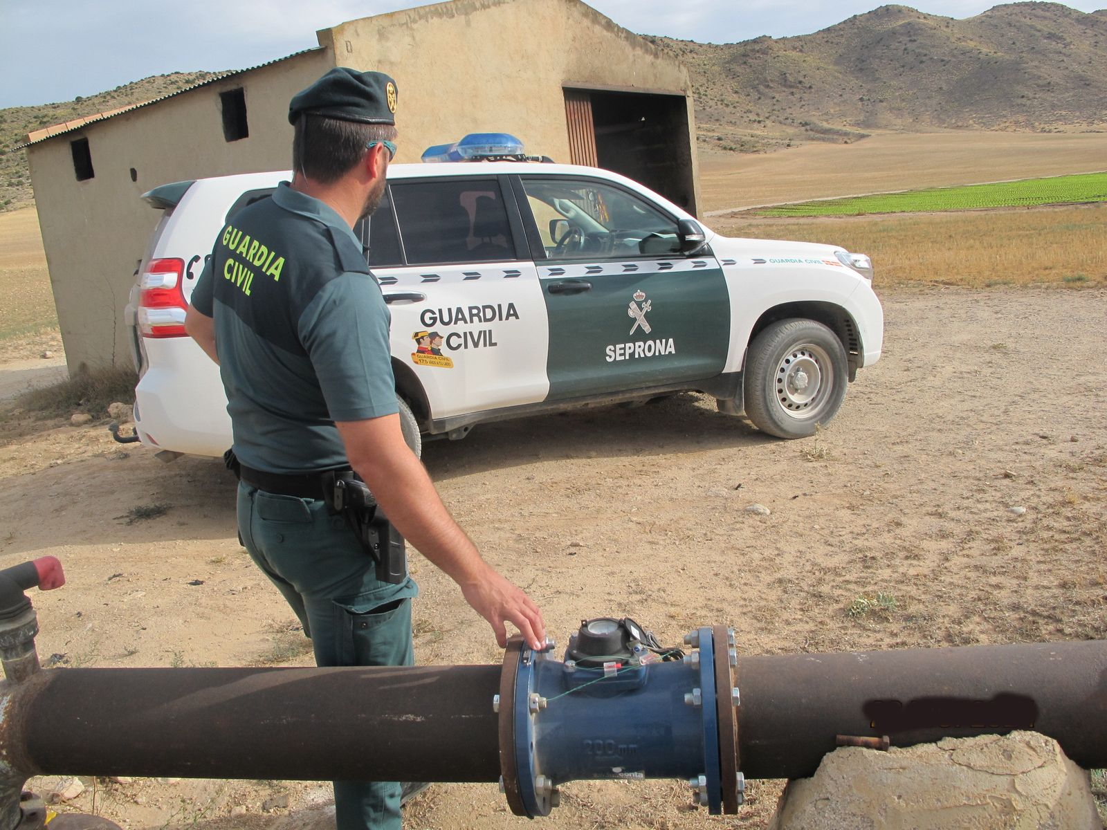 Imagen del contador de agua que había sido manipulado