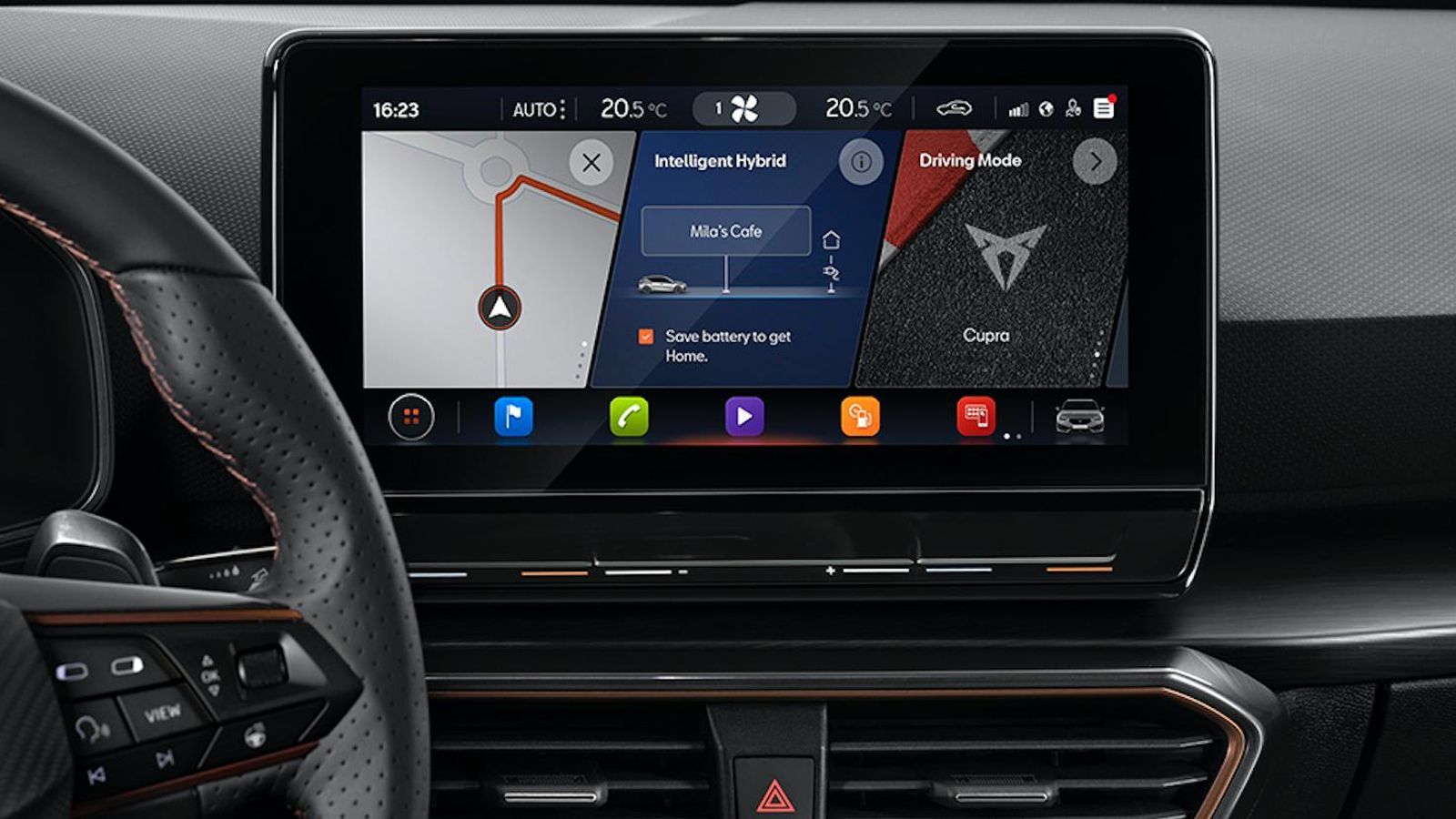 En la pantalla pueden aparecer recomendaciones para utilizar la energía disponible de manera muy eficaz basadas en la información del navegador.