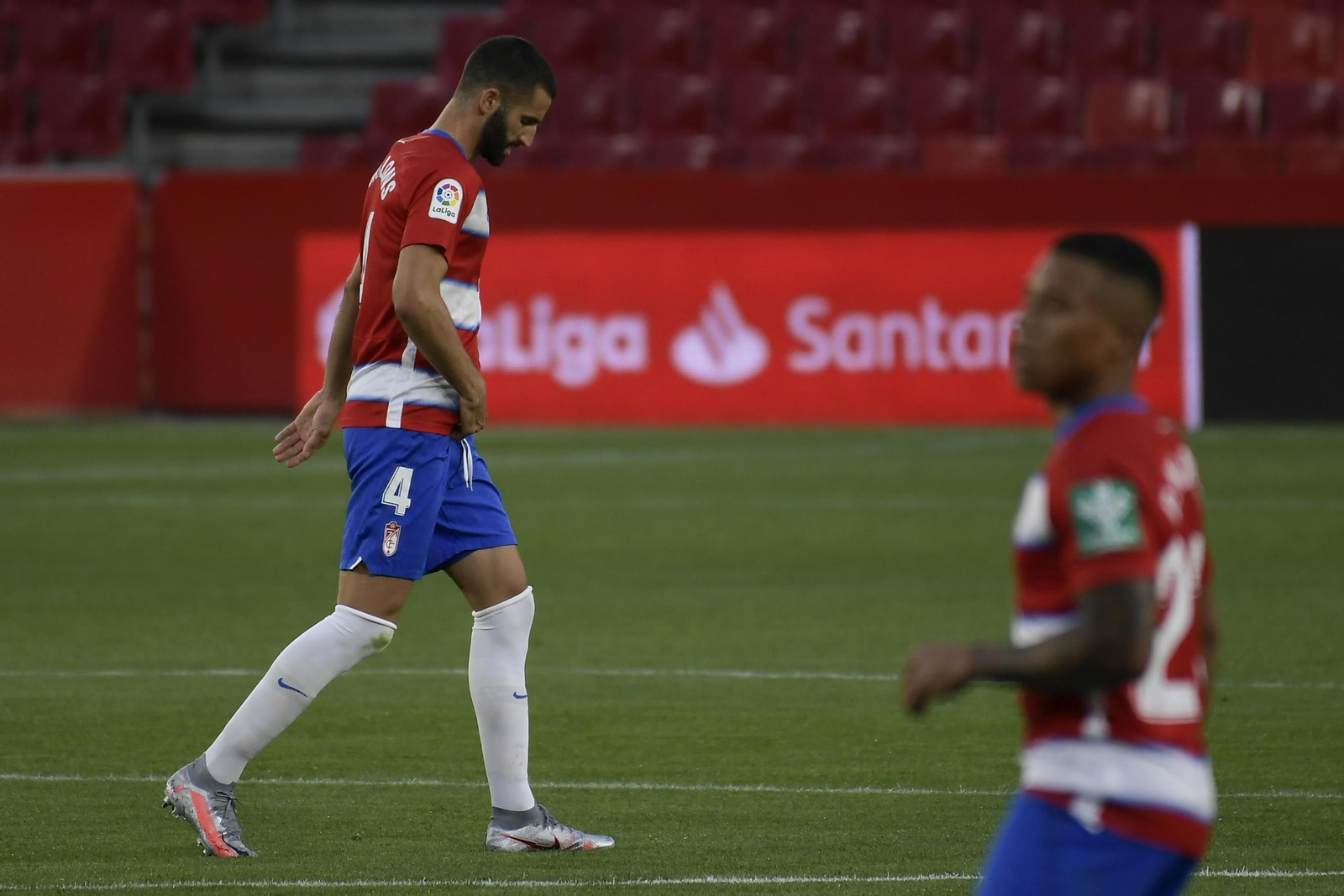 Gonalons, cuando se retiró lesionado ante el Getafe
