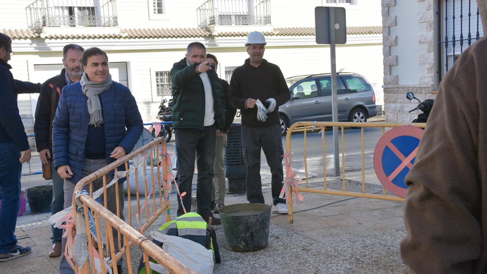 Visita a las obras de la calle peatonal de la barriada de San Sebastián.