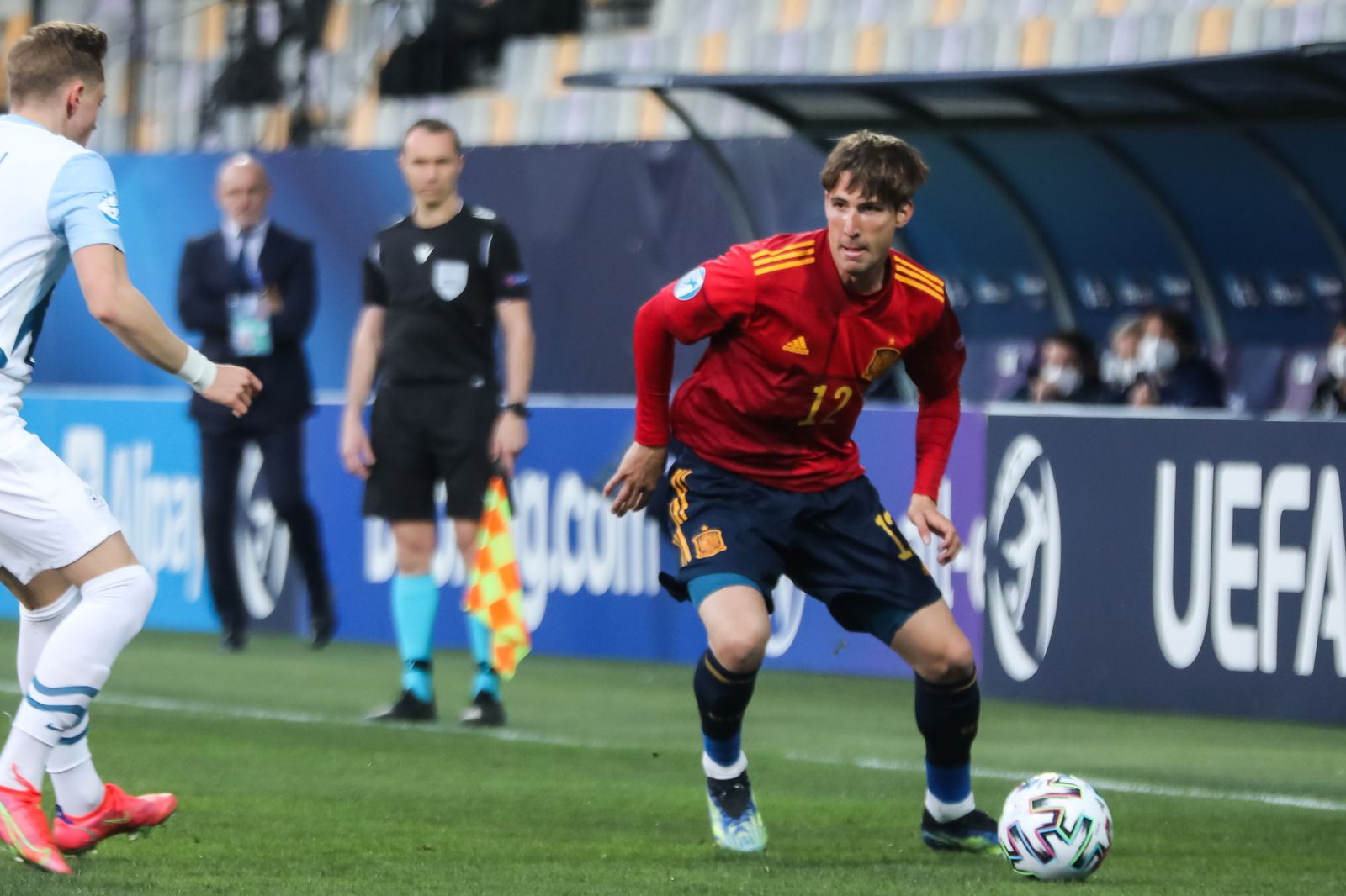 Juan Miranda, con la selección sub 21.