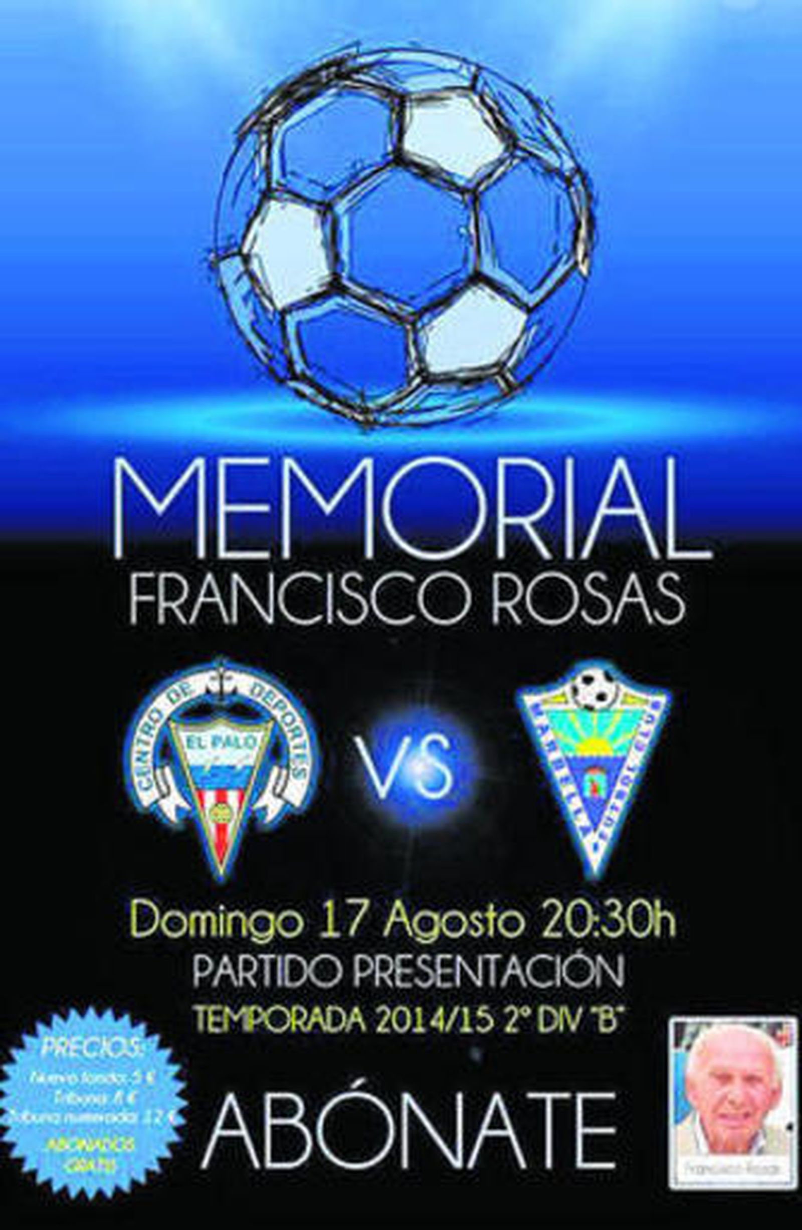 Cartel del partido de esta noche.